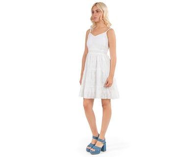 Foto 2 | Vestido Casual Forever 21 Blanco con Tirantes Juvenil