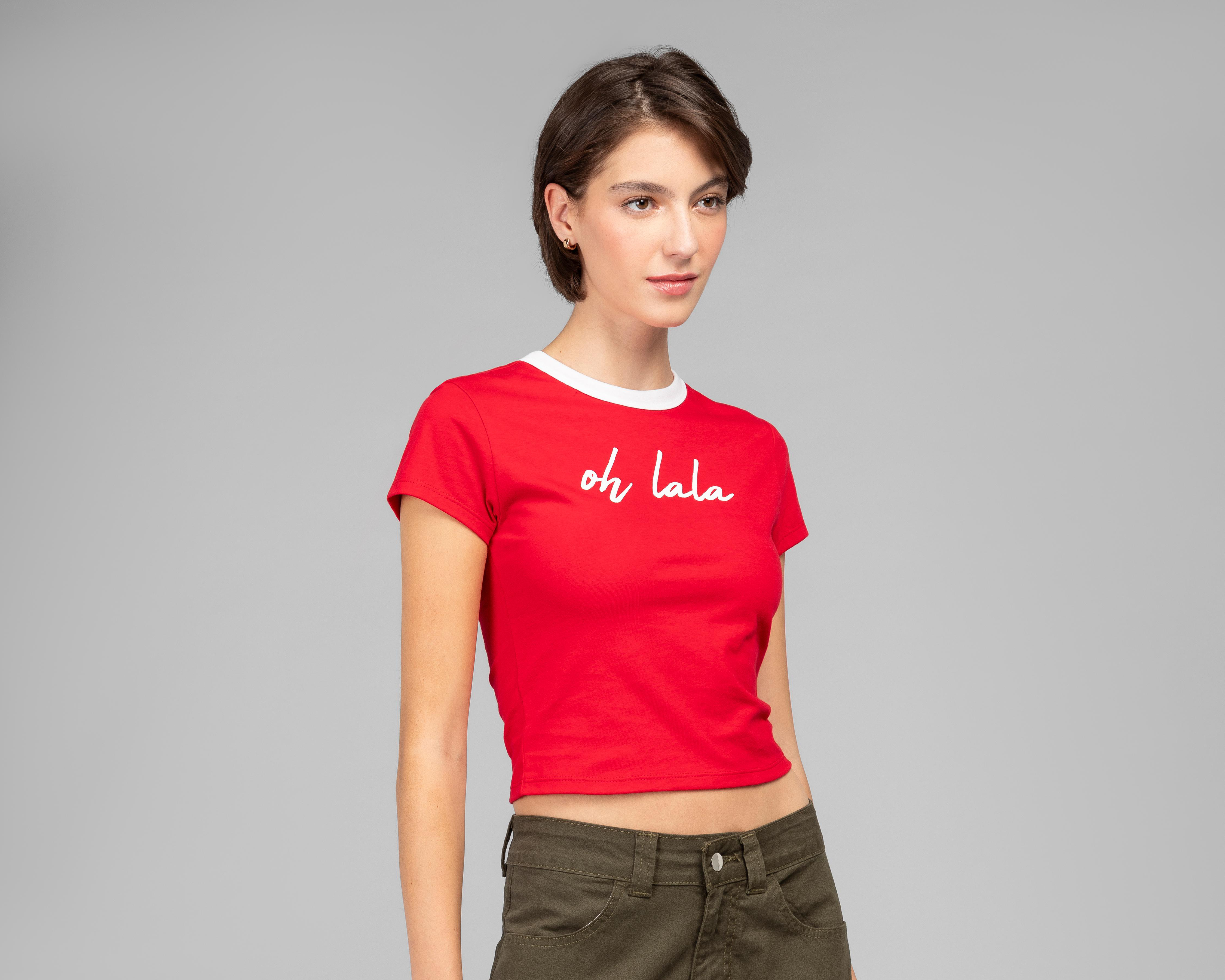 Foto 3 pulgar | Playera Strona Roja para Mujer