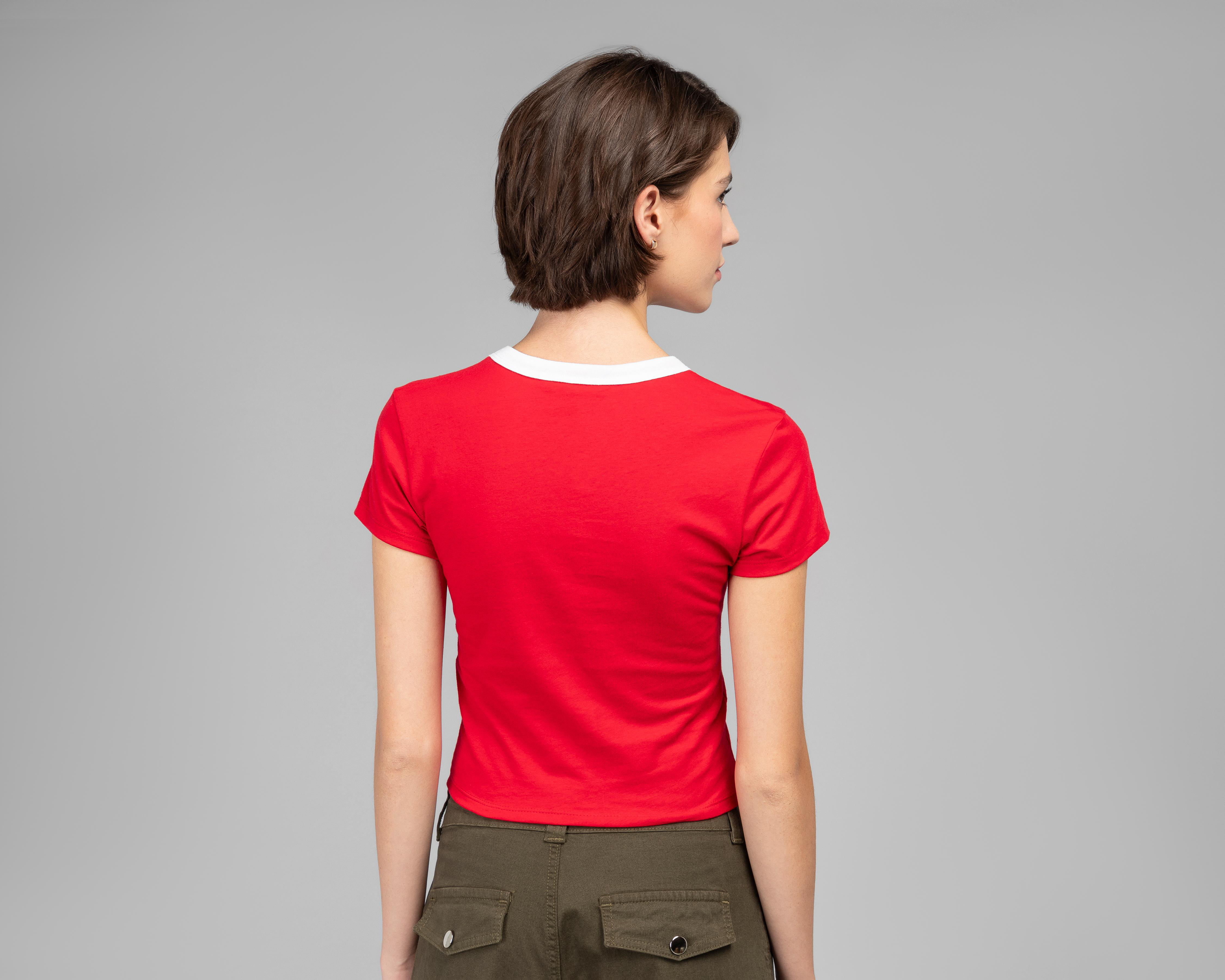 Foto 4 pulgar | Playera Strona Roja para Mujer