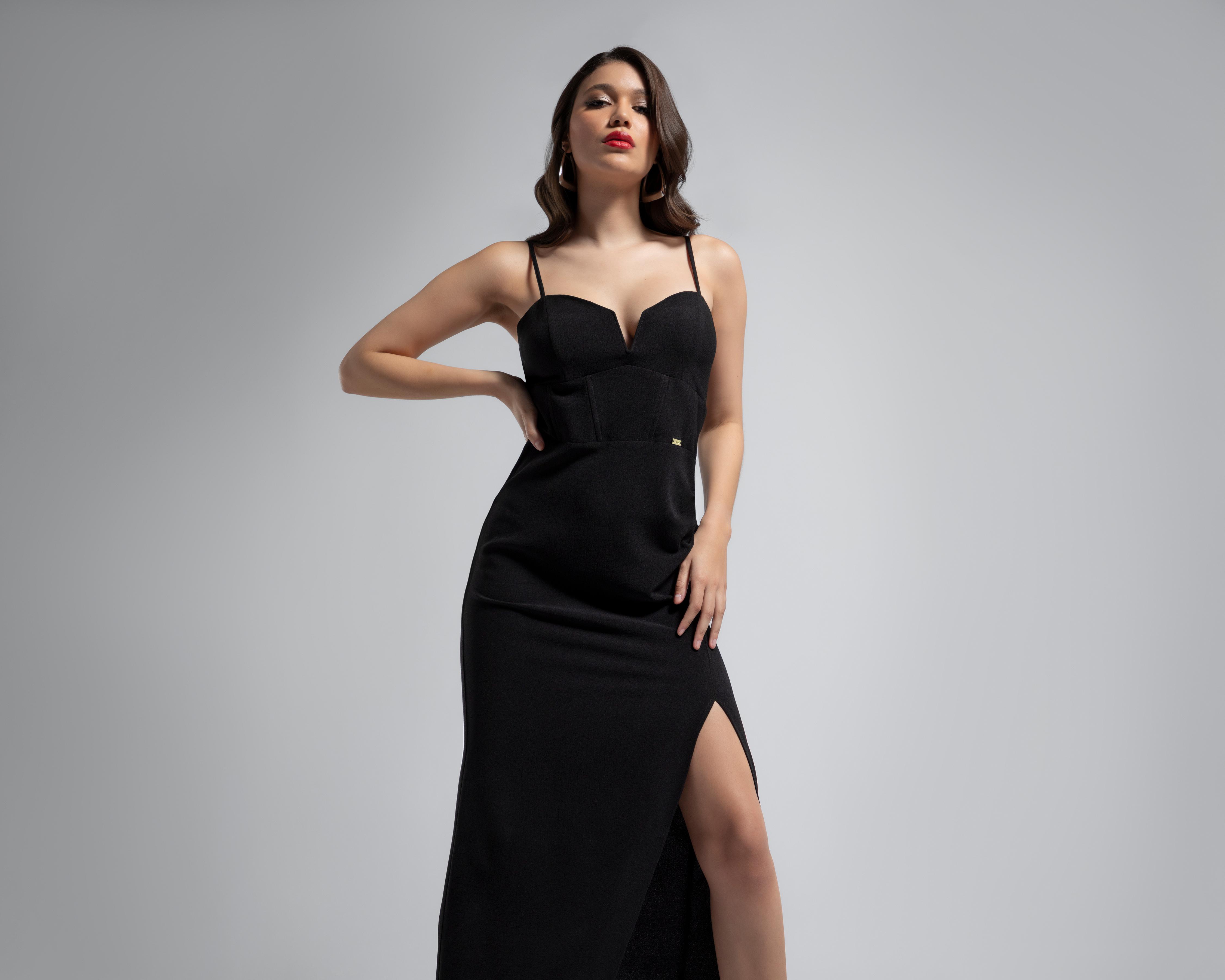 Foto 5 pulgar | Vestido Jennifer Lopez de Noche Midi con Abertura