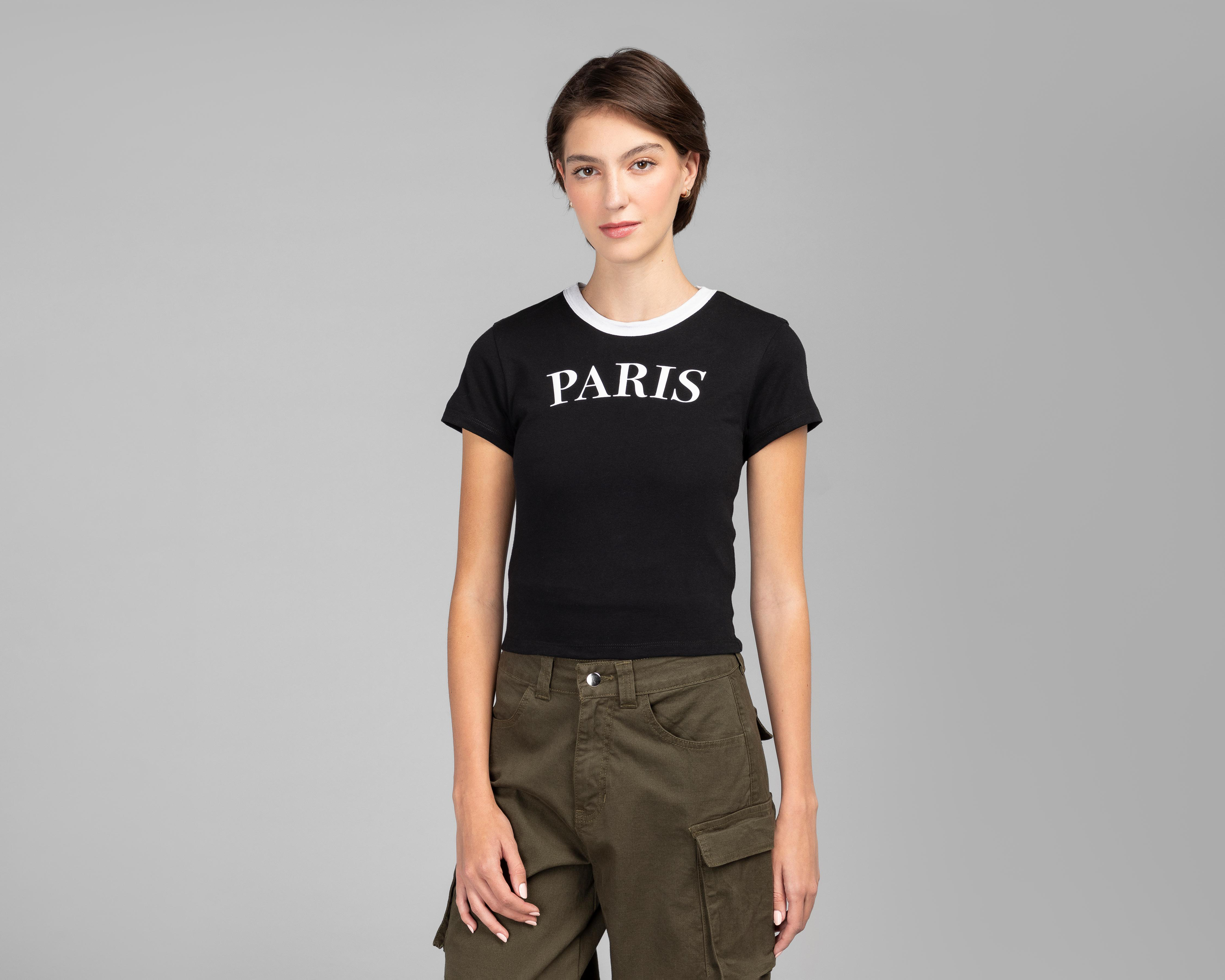 Foto 3 pulgar | Playera Strona Negra para Mujer