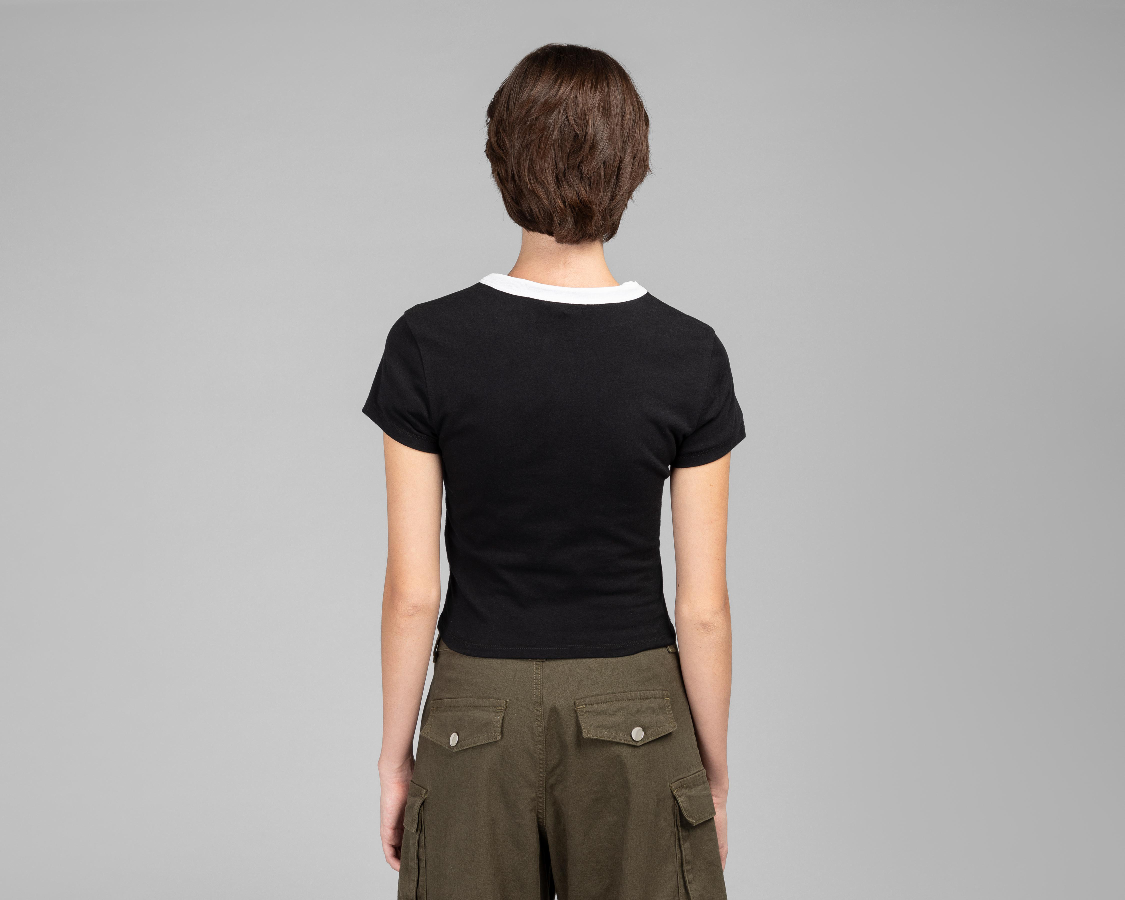 Foto 4 pulgar | Playera Strona Negra para Mujer