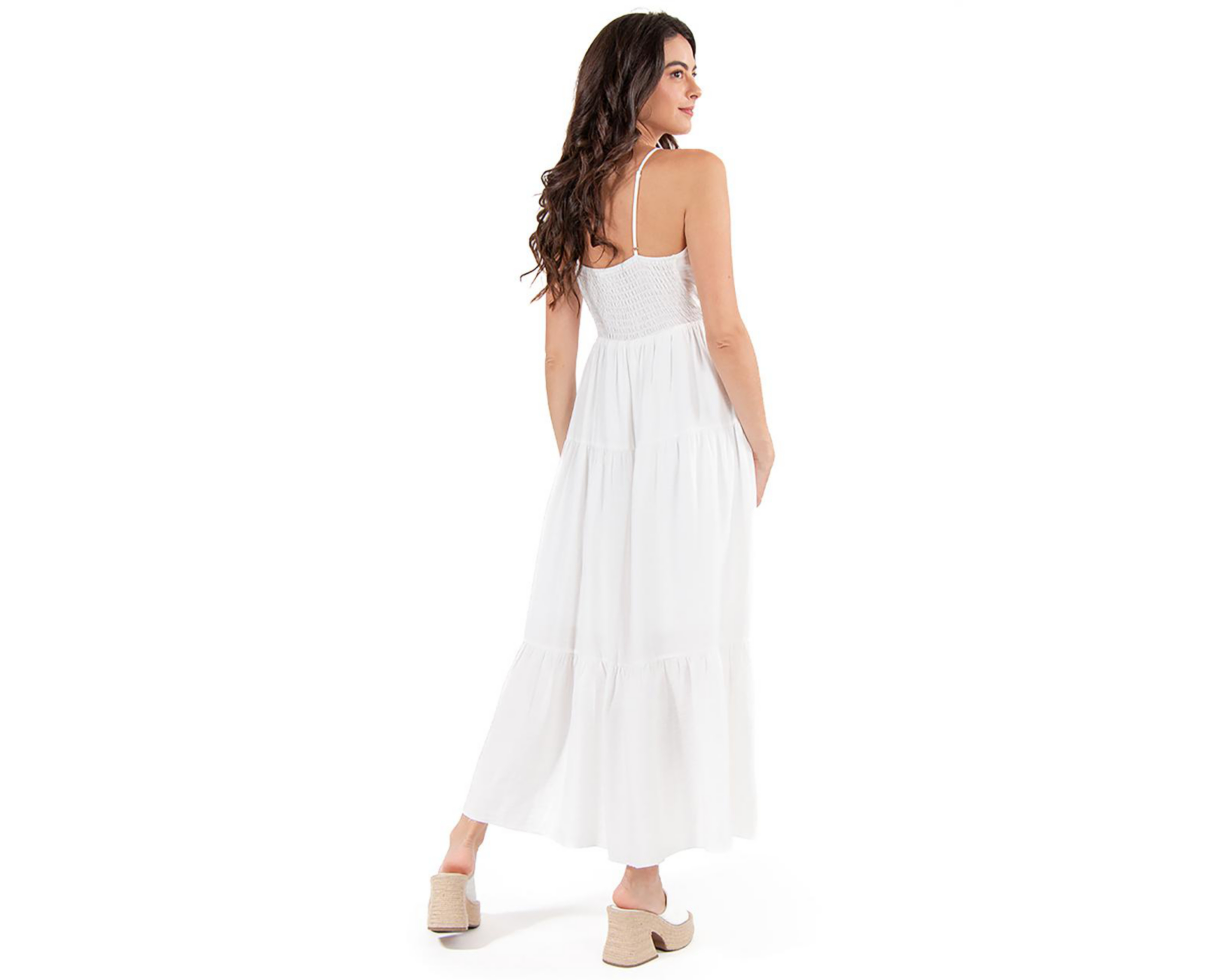 Foto 4 pulgar | Vestido Casual Forever 21 Blanco con Tirantes Juvenil