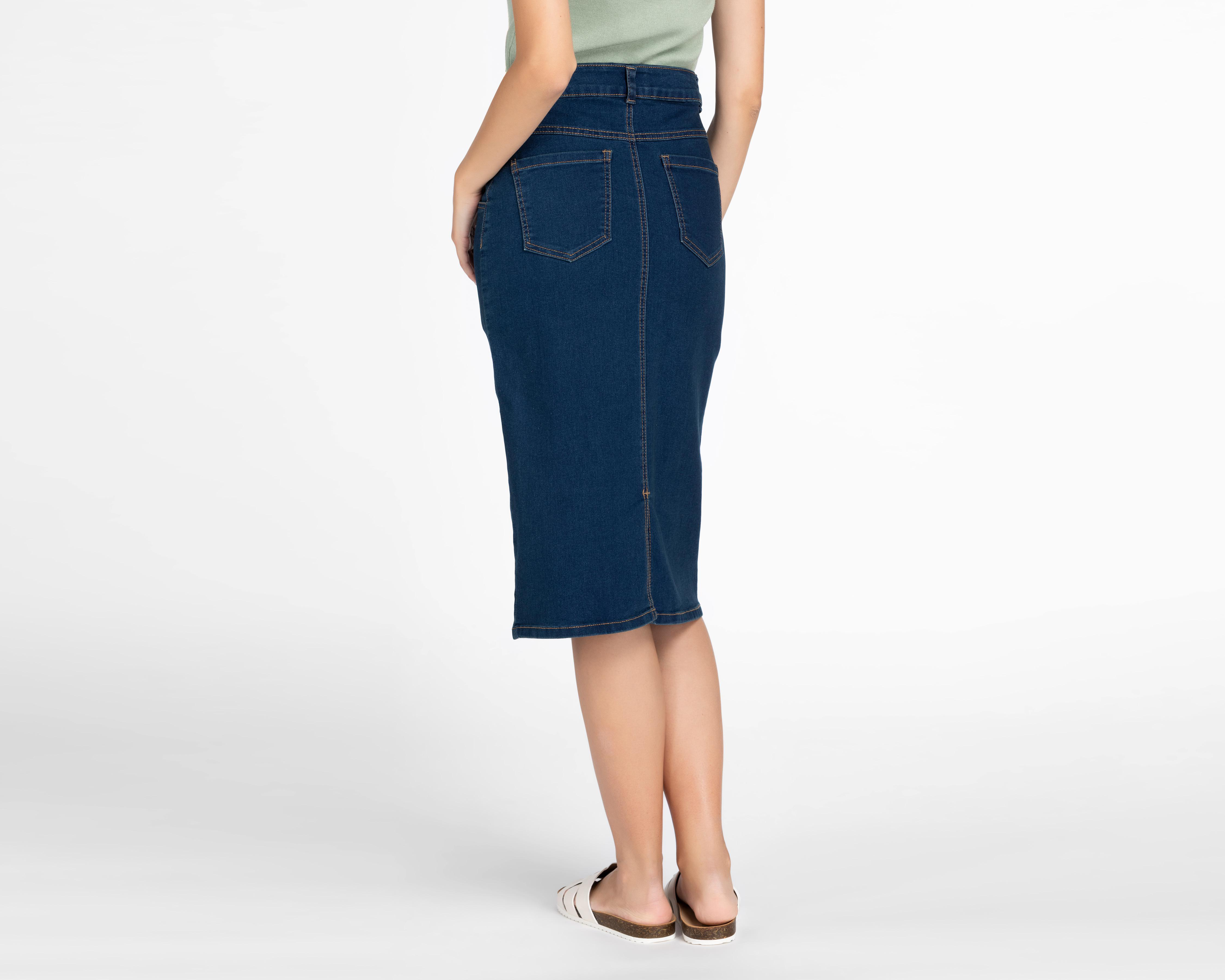 Foto 3 | Falda Midi Sahara de Mezclilla para Mujer