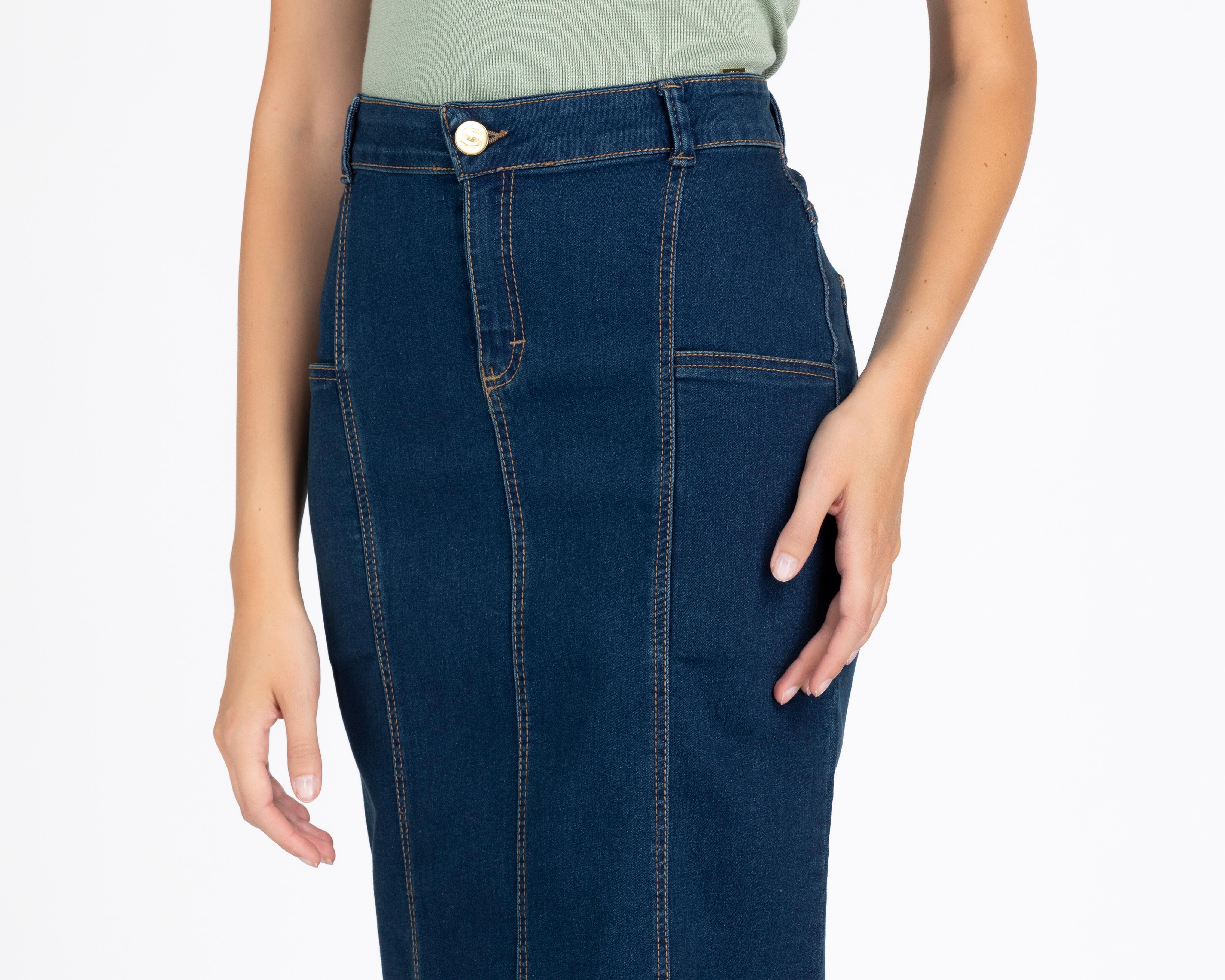 Foto 4 | Falda Midi Sahara de Mezclilla para Mujer