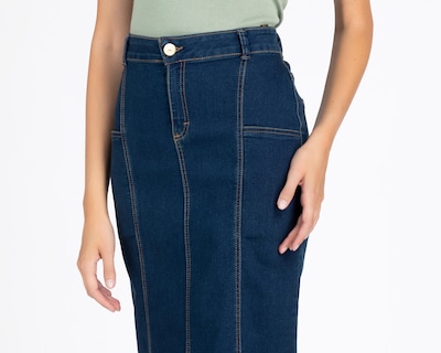 Foto 4 | Falda Midi Sahara de Mezclilla para Mujer