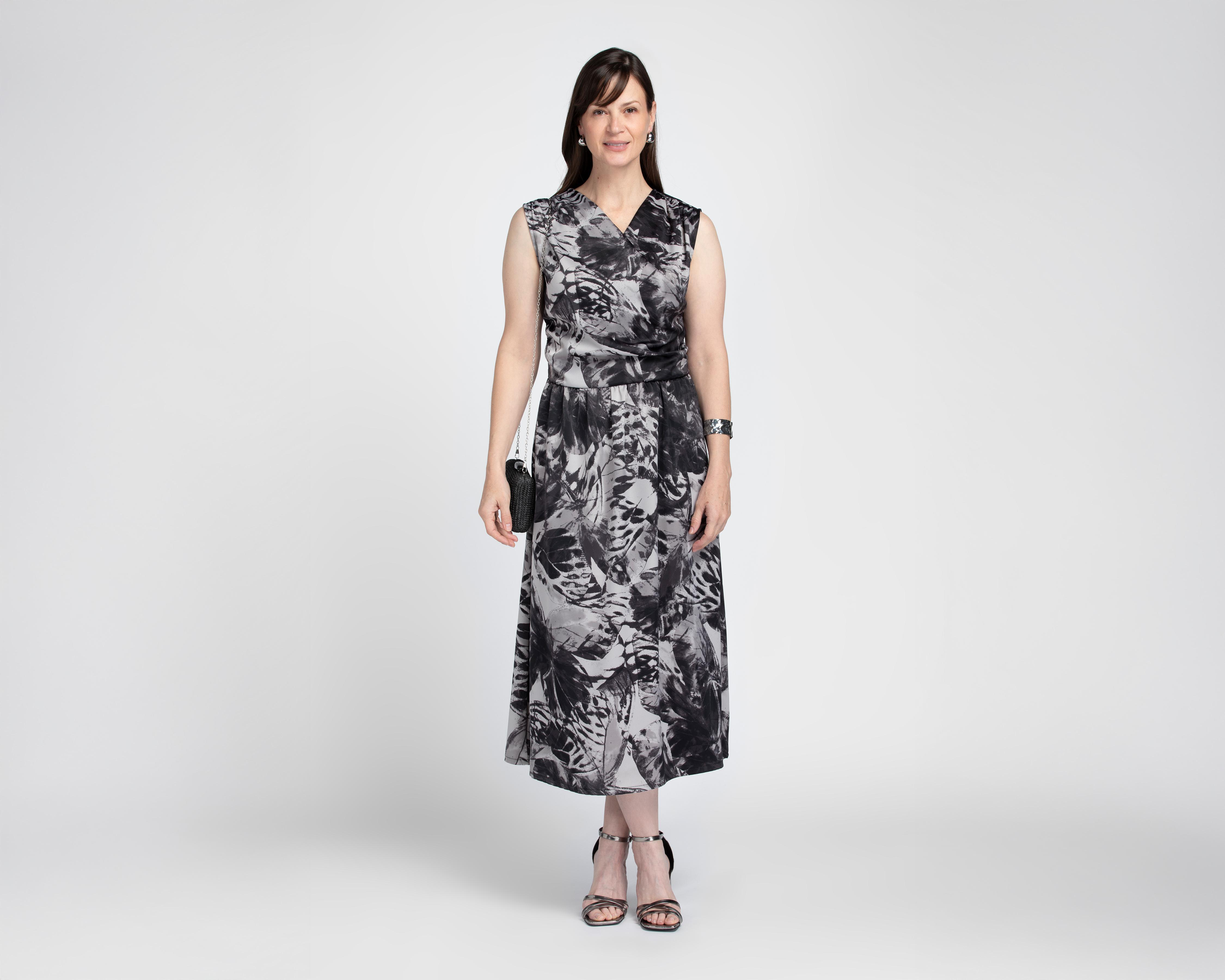 Foto 2 | Vestido Formal Sahara Midi Negro con Estampado