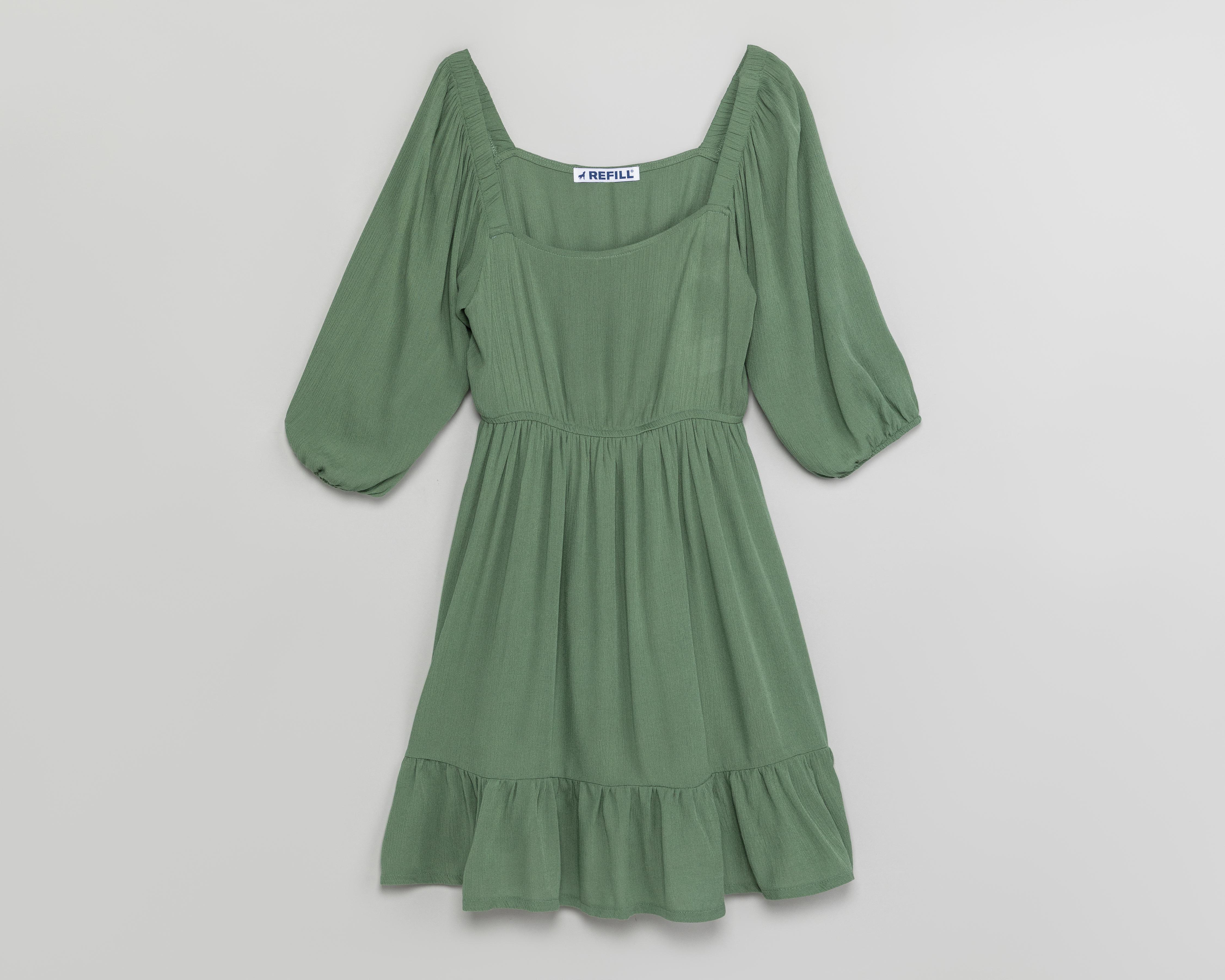 Foto 2 pulgar | Vestido Casual Refill Corto Manga 3/4 para Mujer