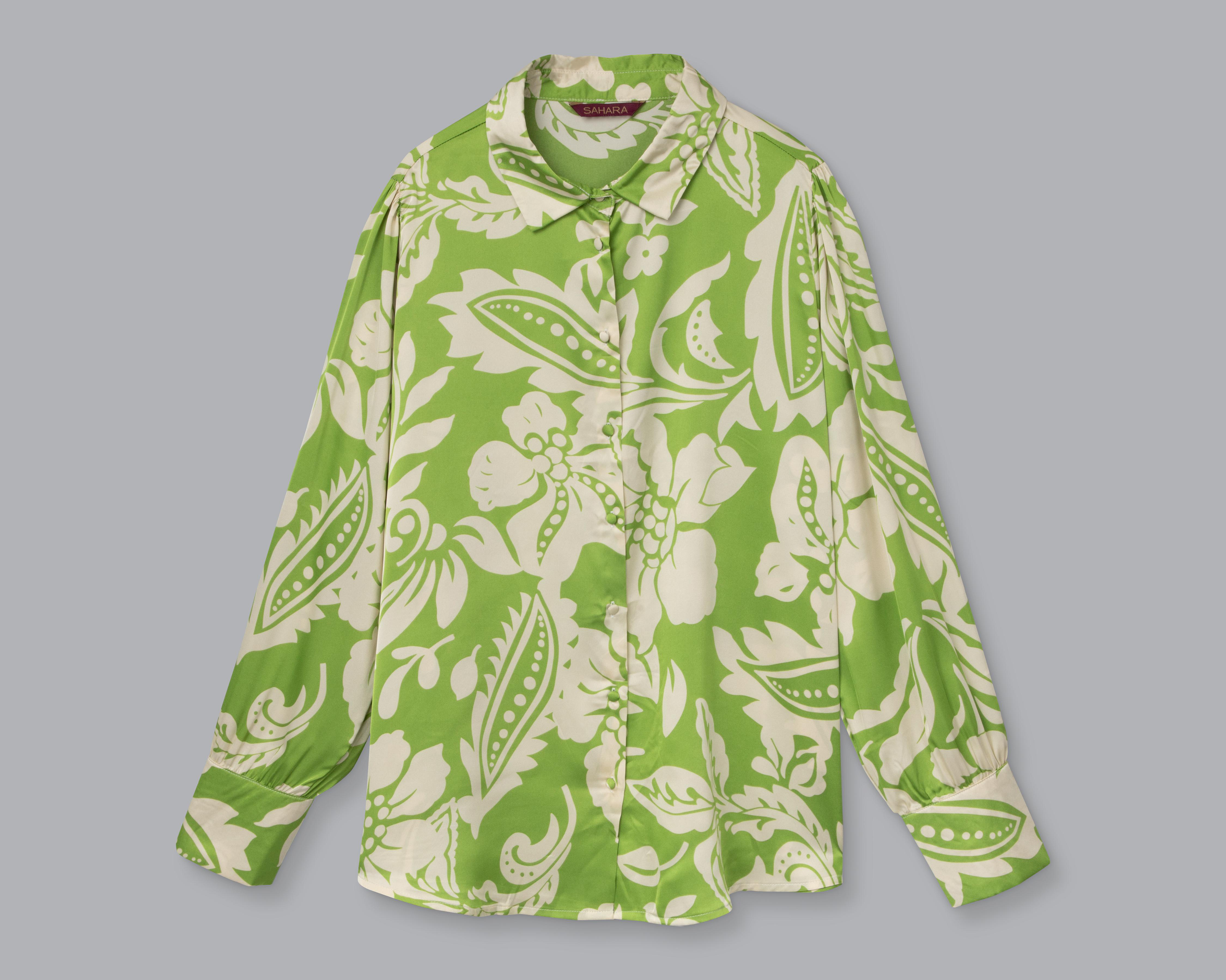 Blusa Sahara Manga Larga con Botones
