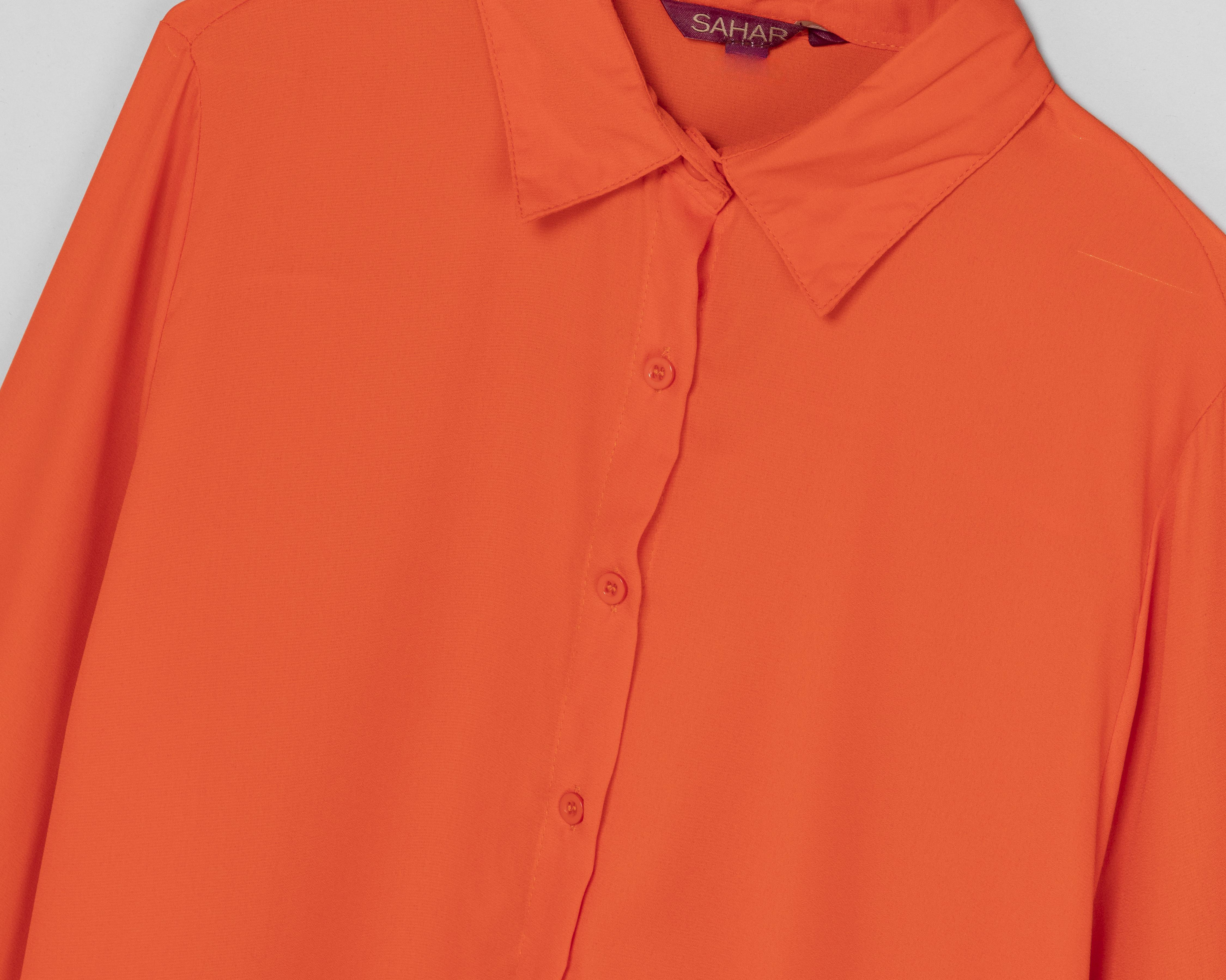 Foto 4 pulgar | Blusa Sahara Manga Larga Anaranjada