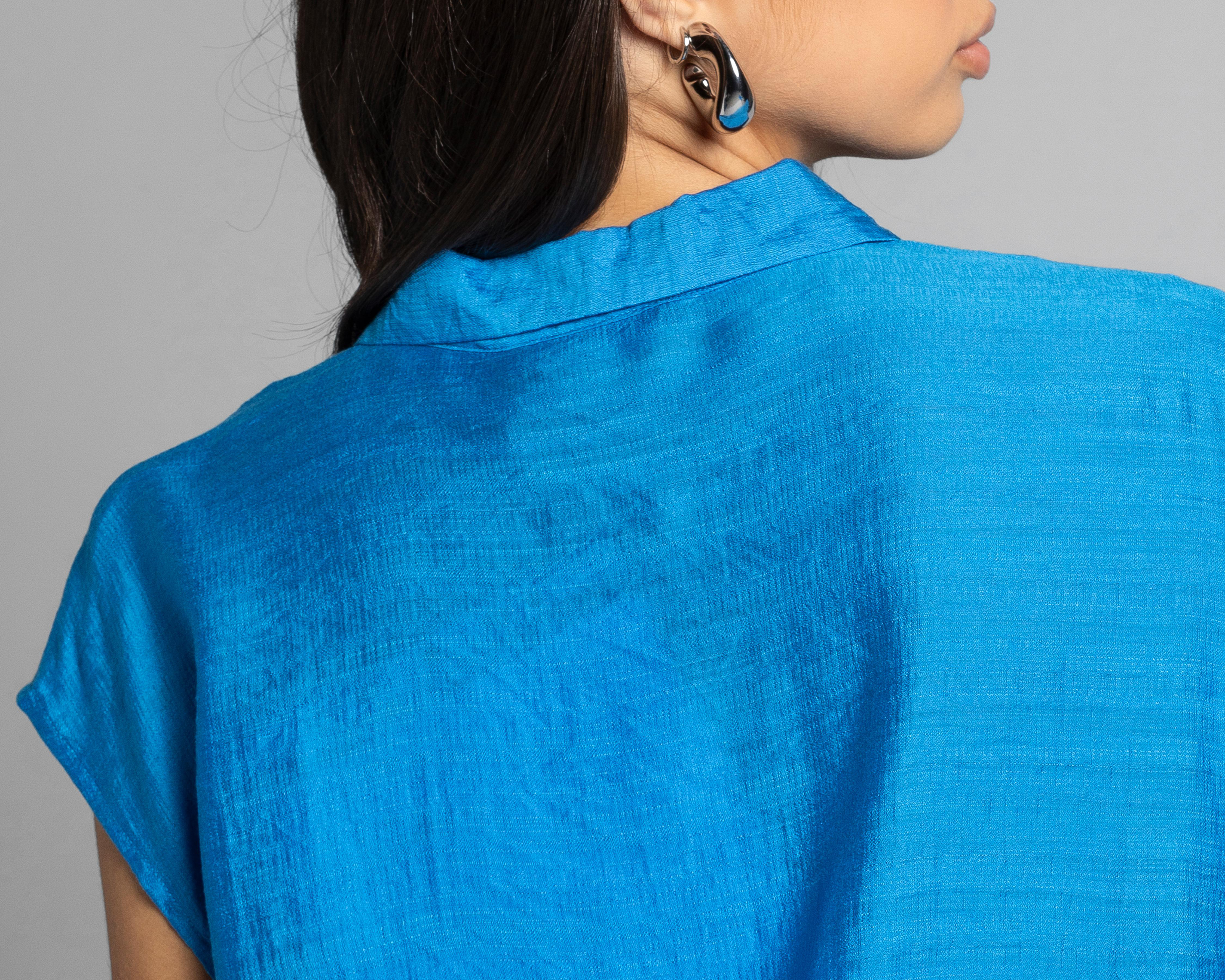 Foto 5 | Blusa Thinner Manga Corta con Botones