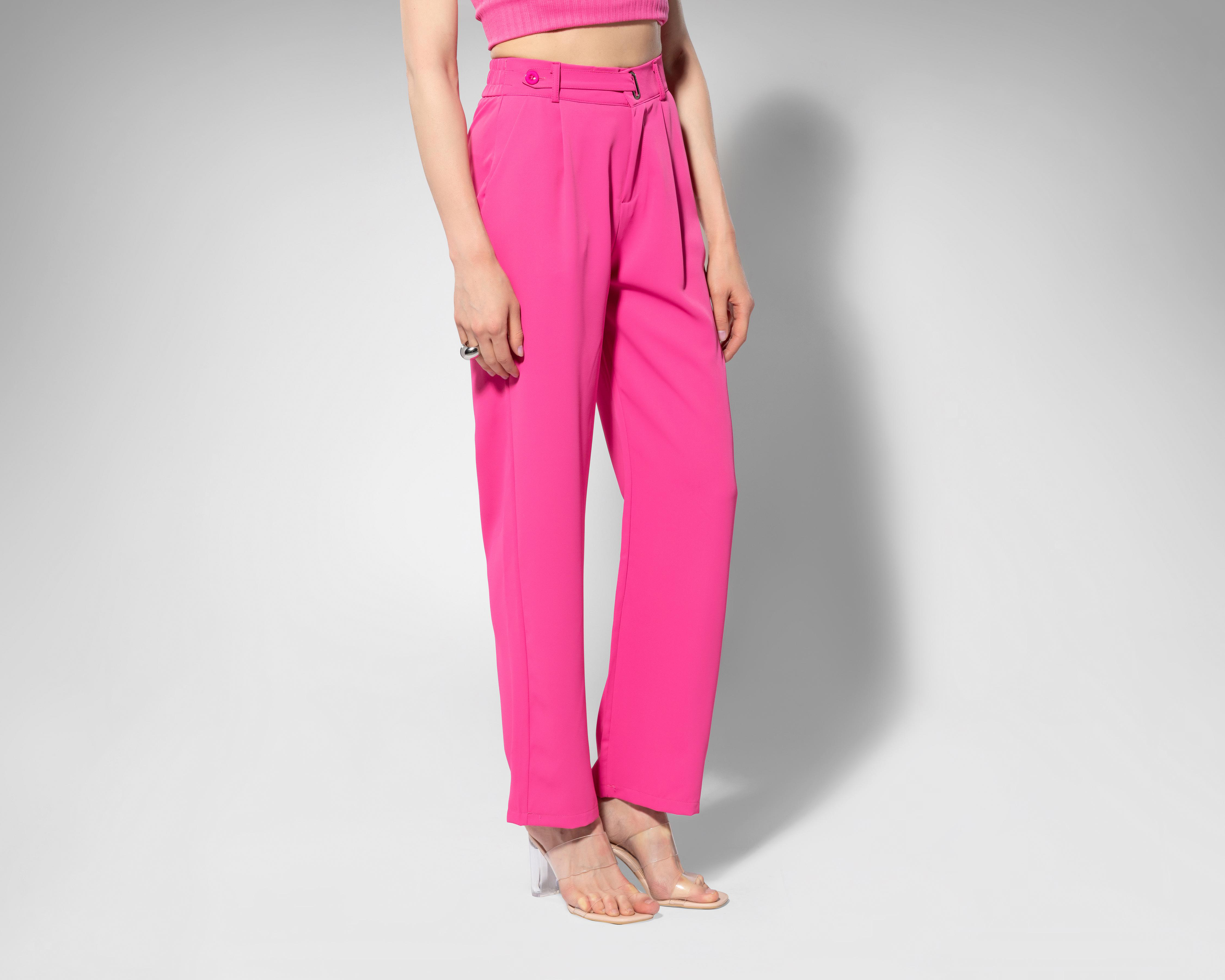 Foto 3 pulgar | Pantalón de Vestir Thinner Rosa