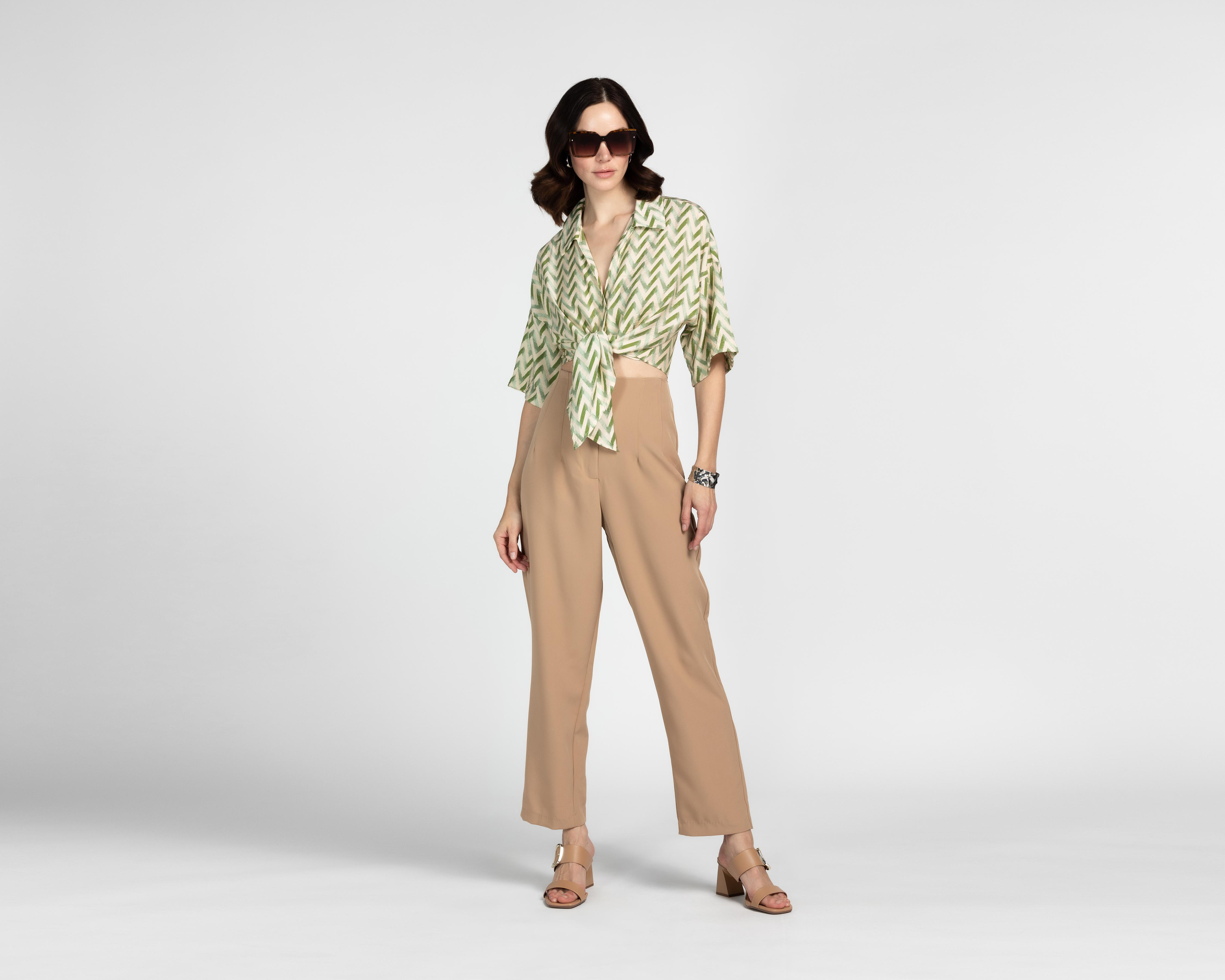 Foto 2 | Pantalón de Vestir Sahara Café para Mujer