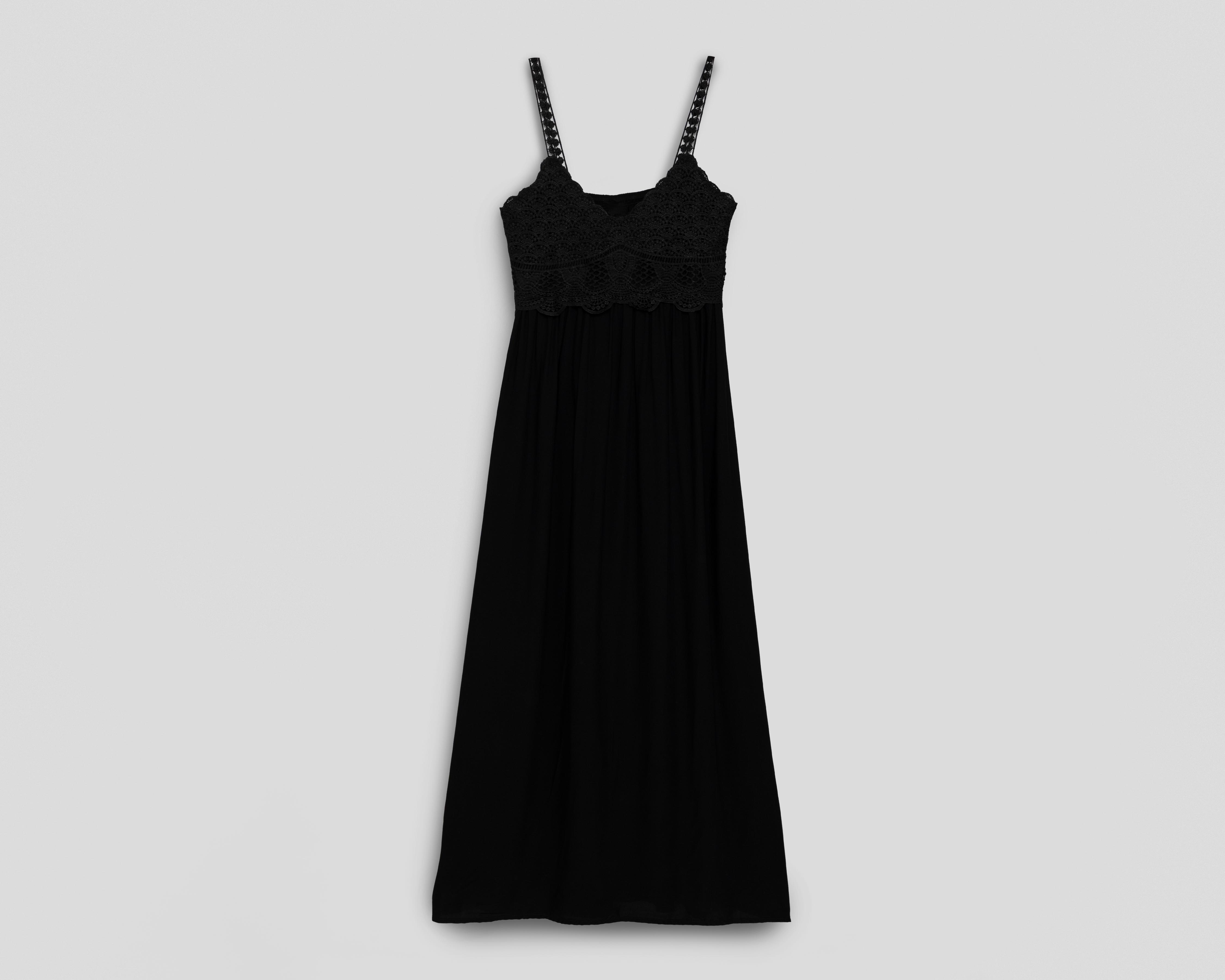 Foto 2 pulgar | Vestido de Playa Rio Beach Negro con Encaje para Mujer