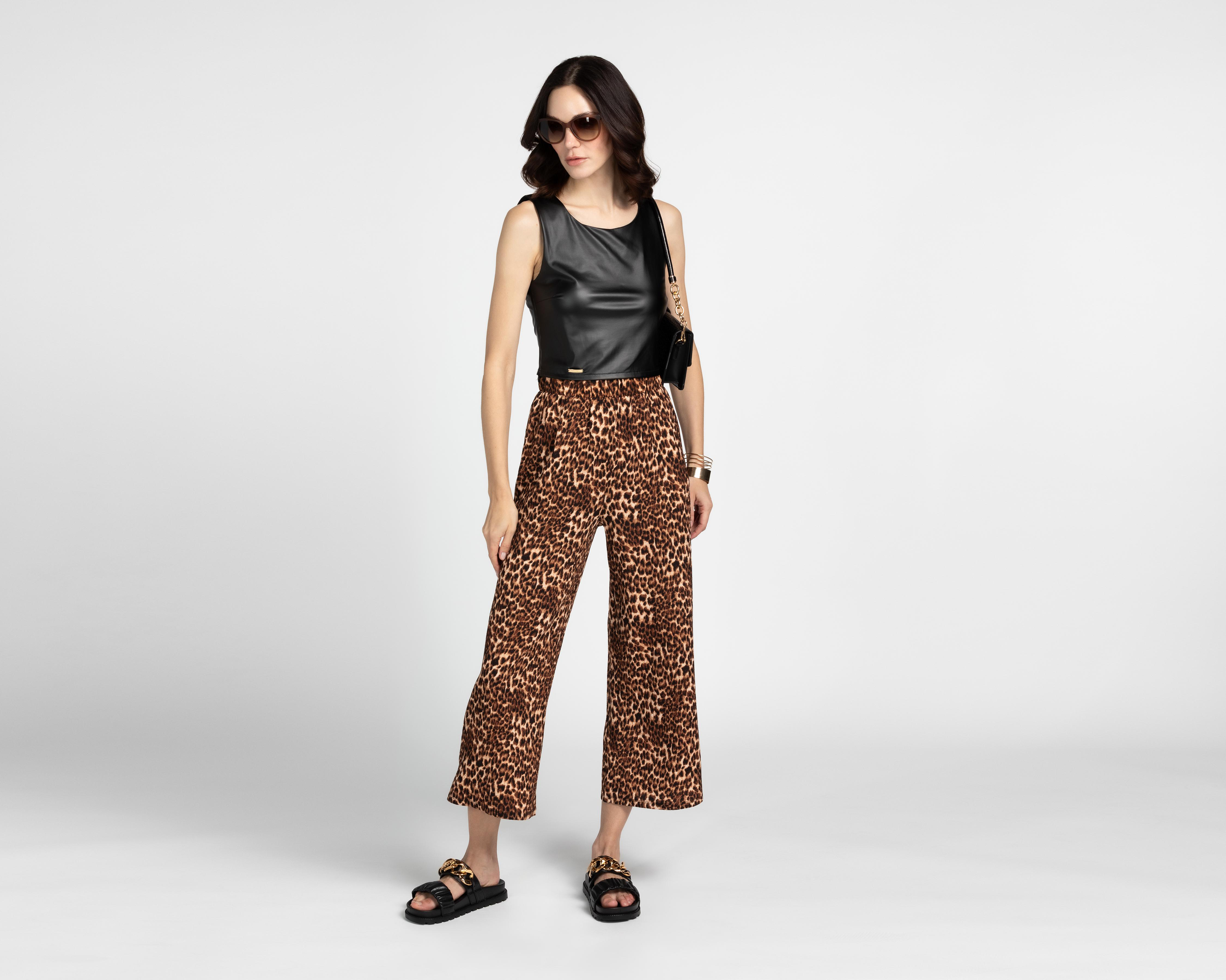 Foto 2 | Pantalón Ancho Sahara Animal Print
