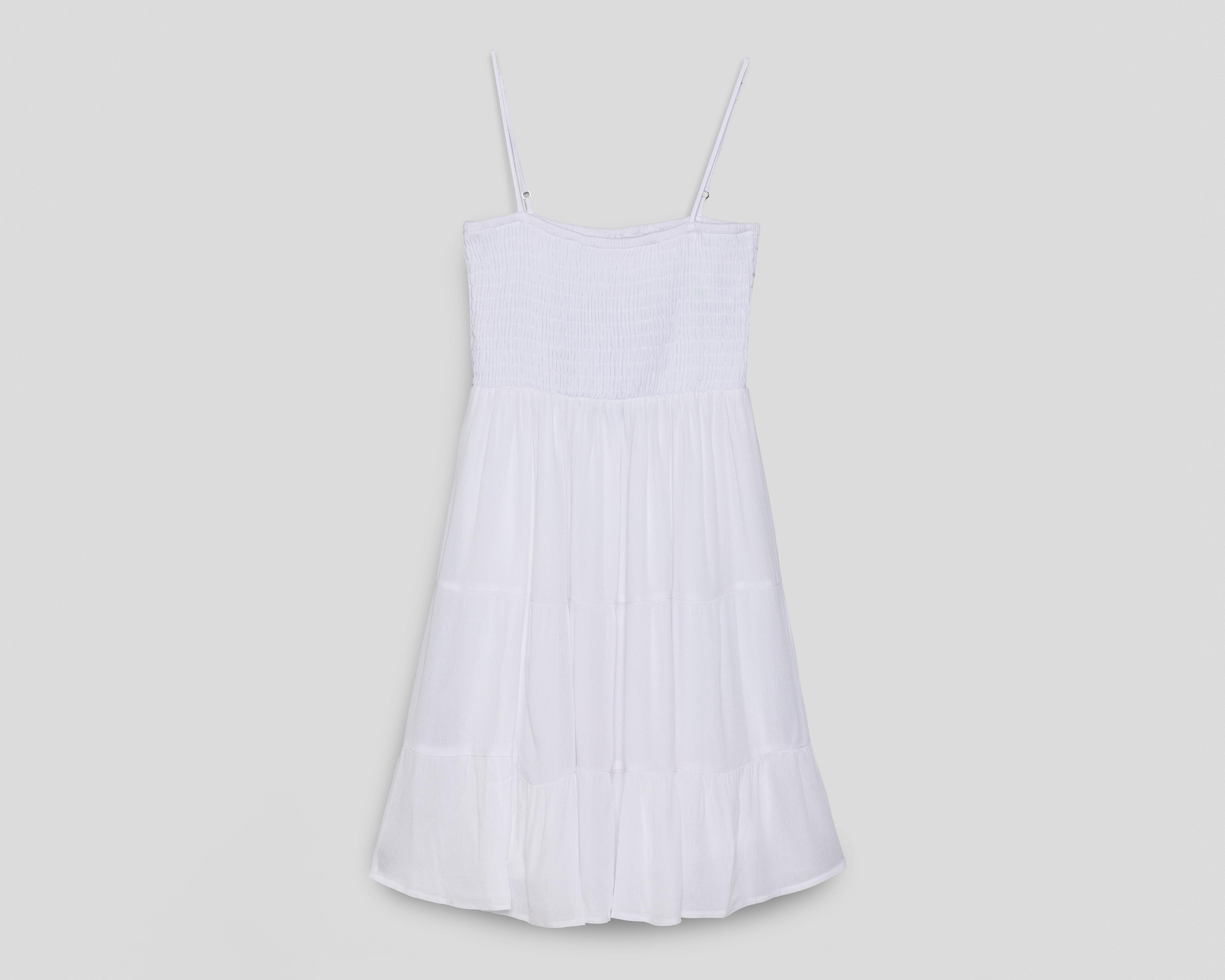 Foto 2 pulgar | Vestido de Playa Rio Beach Blanco con Smock para Mujer