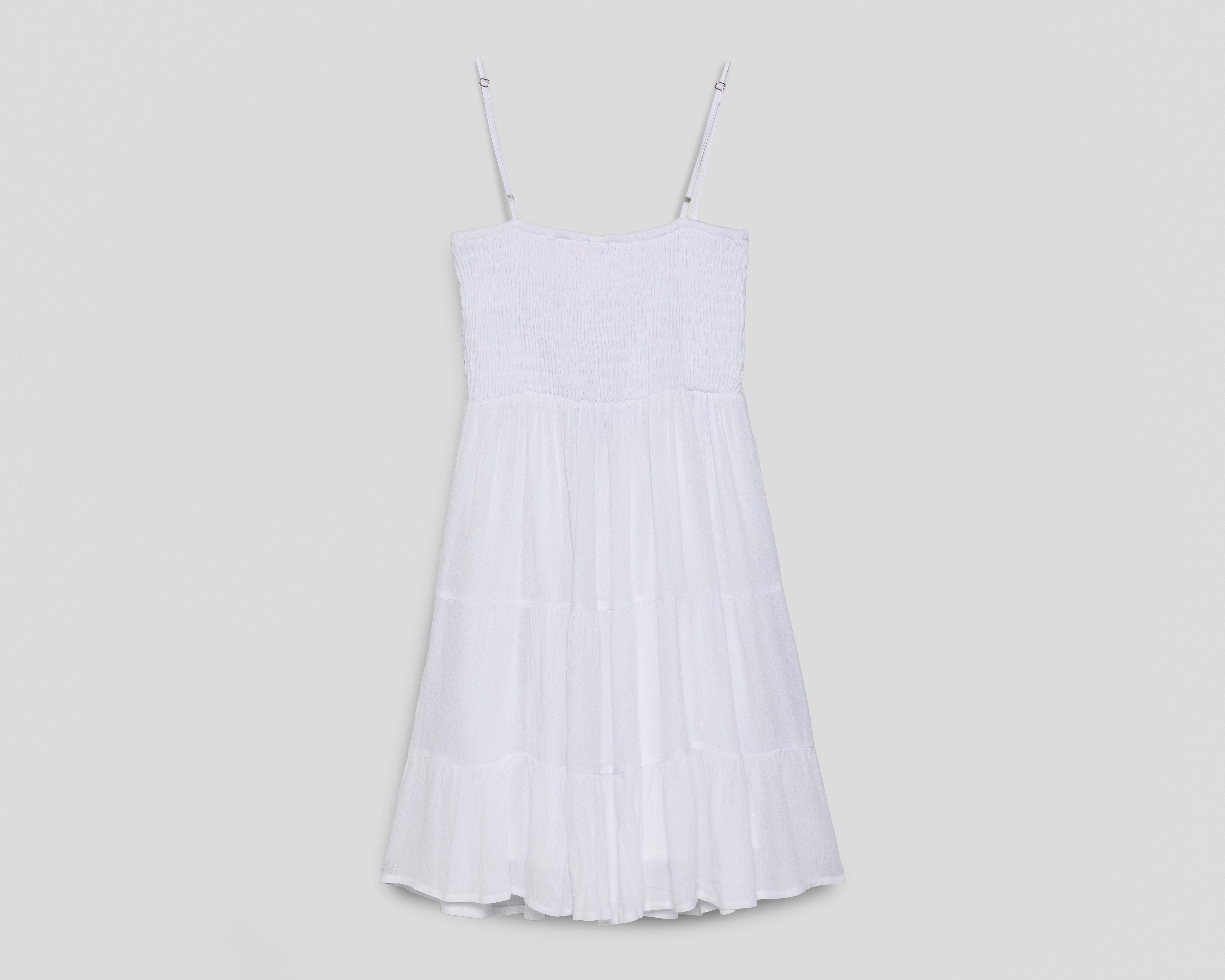 Foto 3 pulgar | Vestido de Playa Rio Beach Blanco con Smock para Mujer