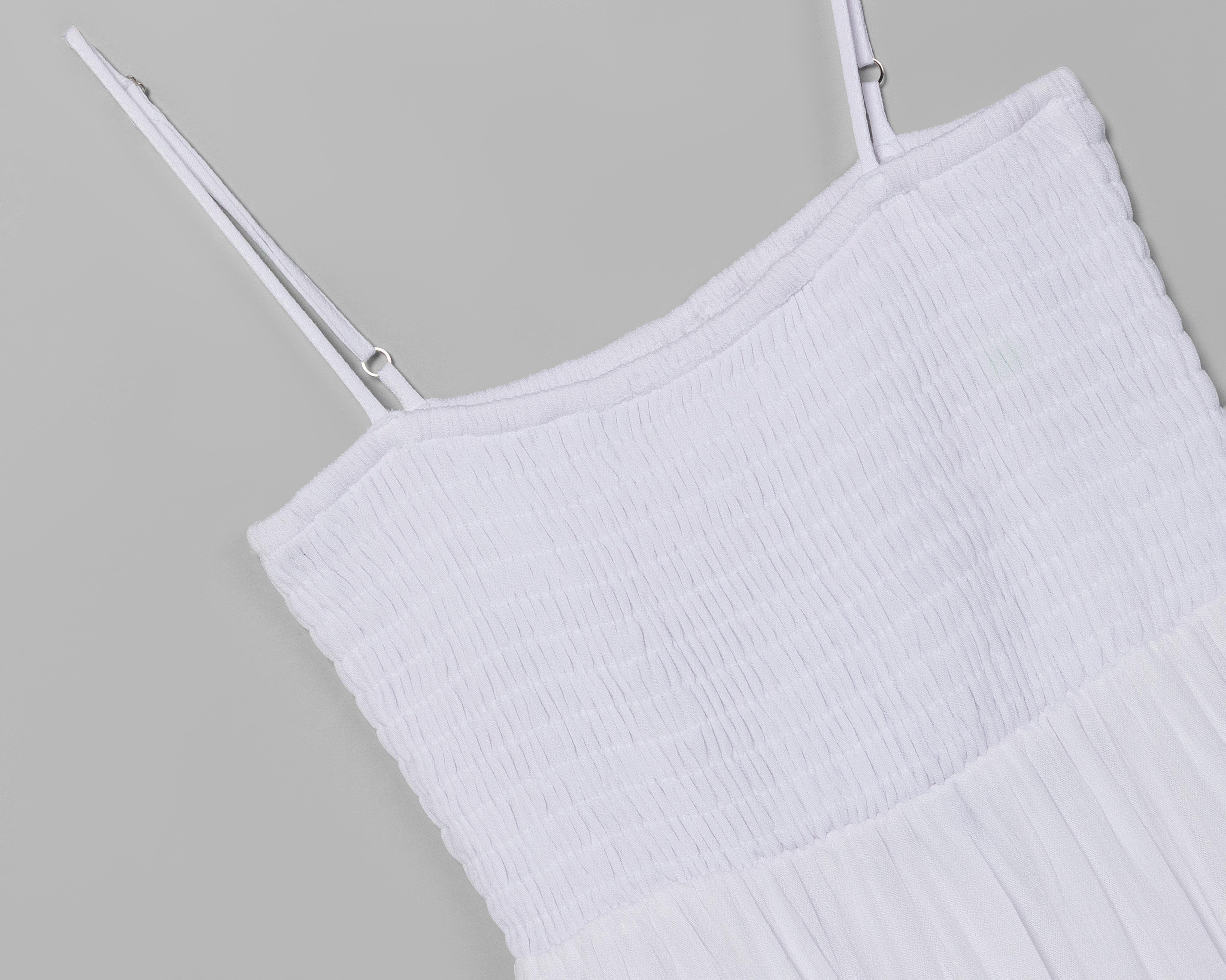 Foto 4 pulgar | Vestido de Playa Rio Beach Blanco con Smock para Mujer
