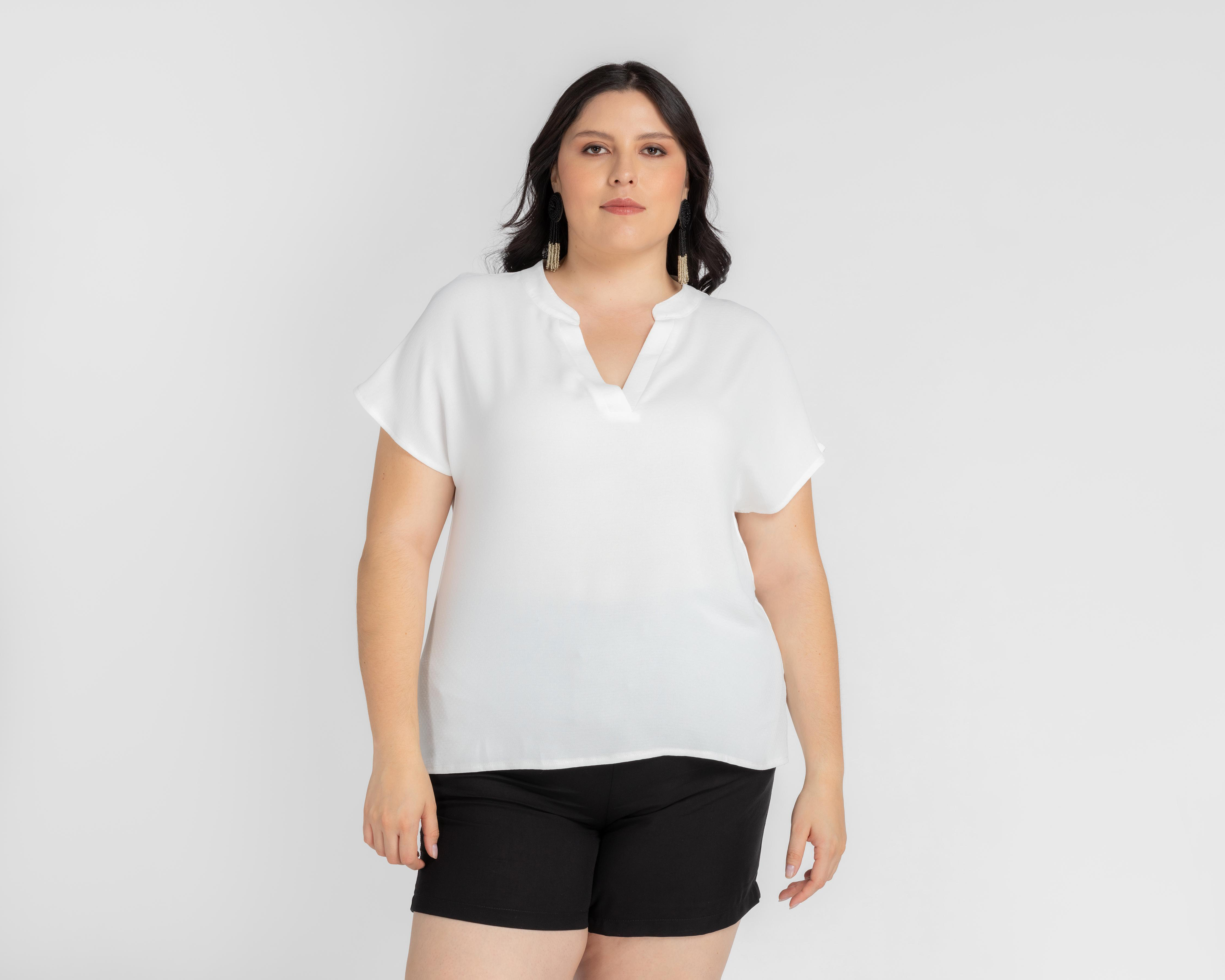 Blusa Lady Sun Blanca Cuello V