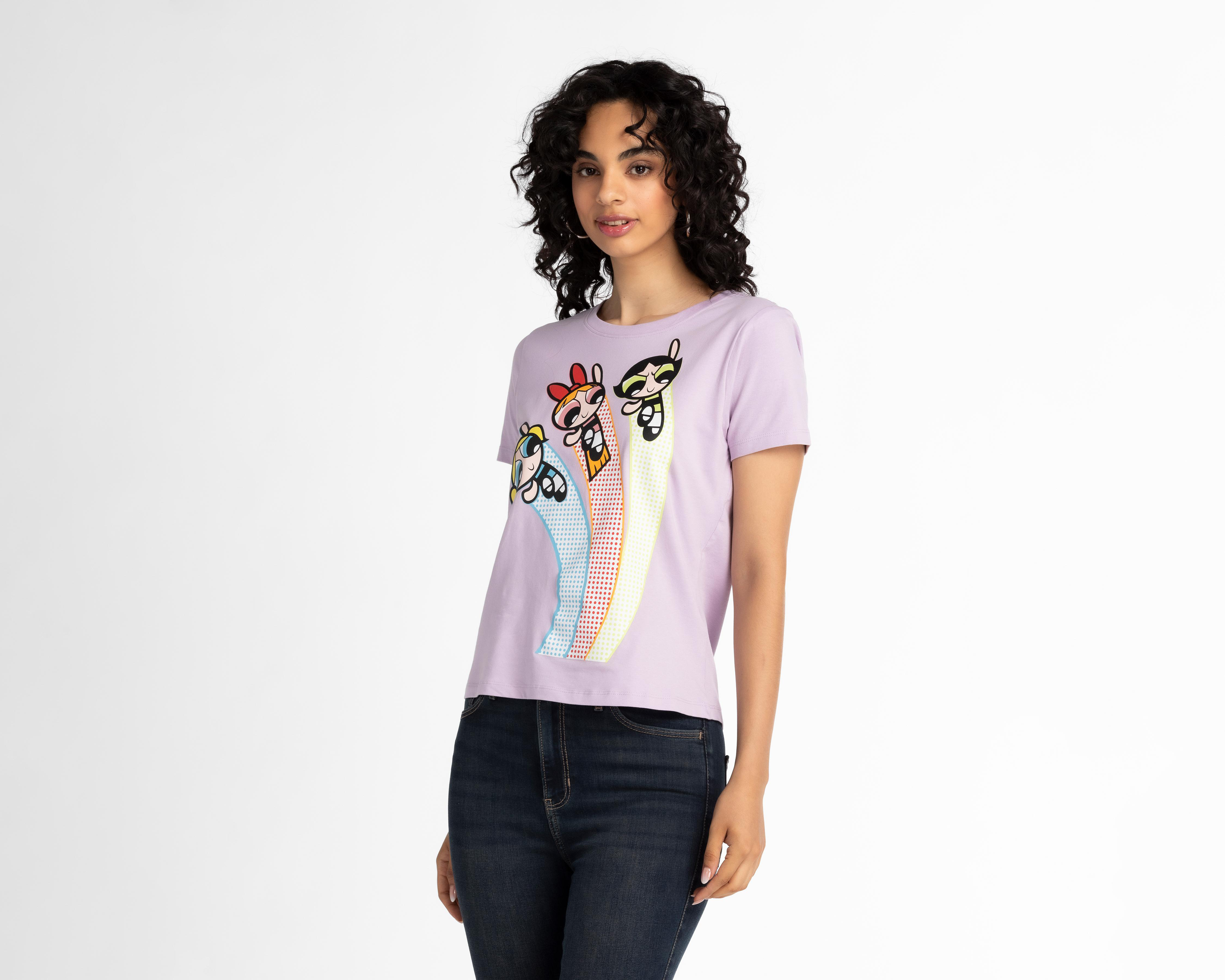 Playera The Powerpuff Girls Lila Estampada