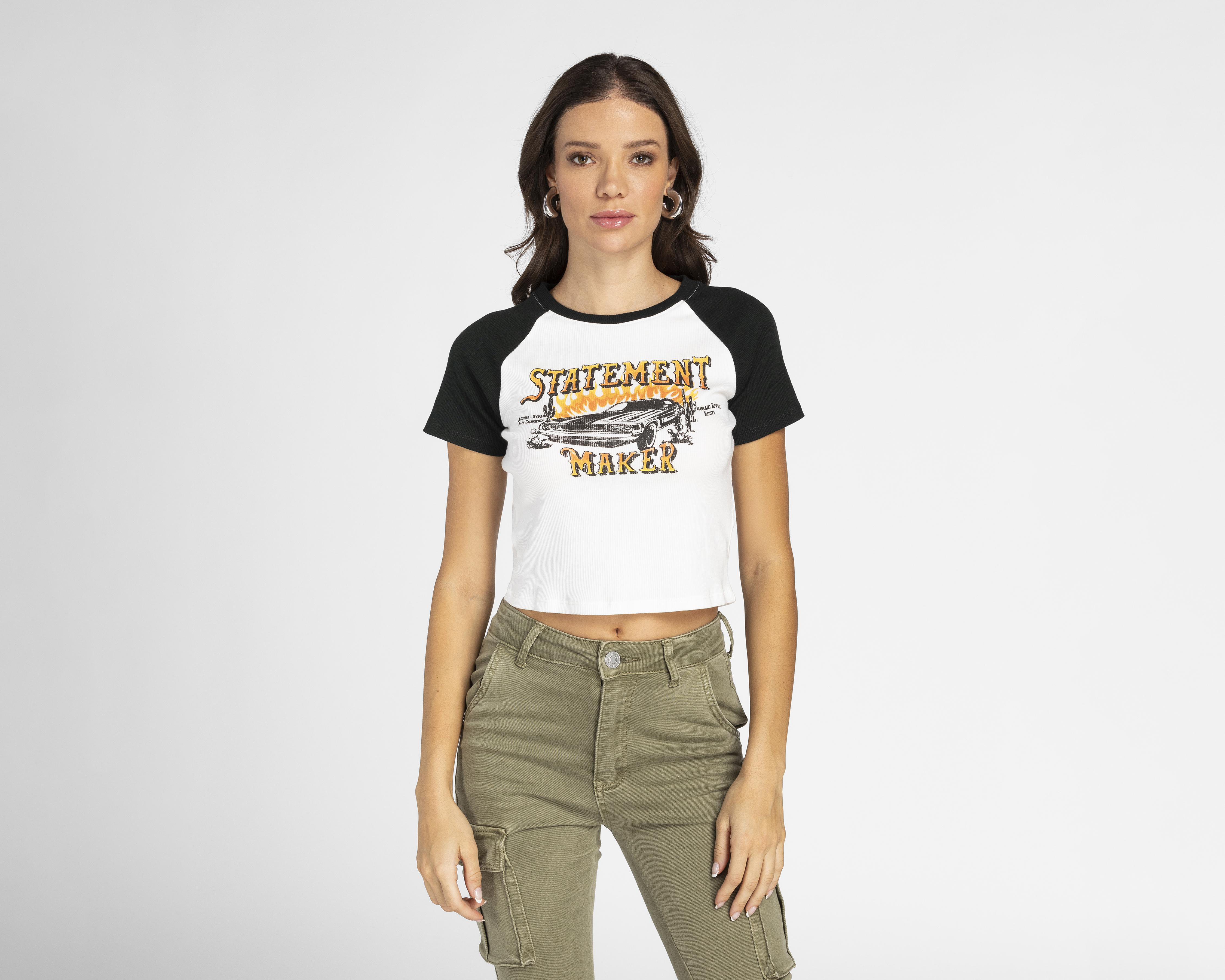 Foto 1 | Playera Refill Manga Corta para Mujer