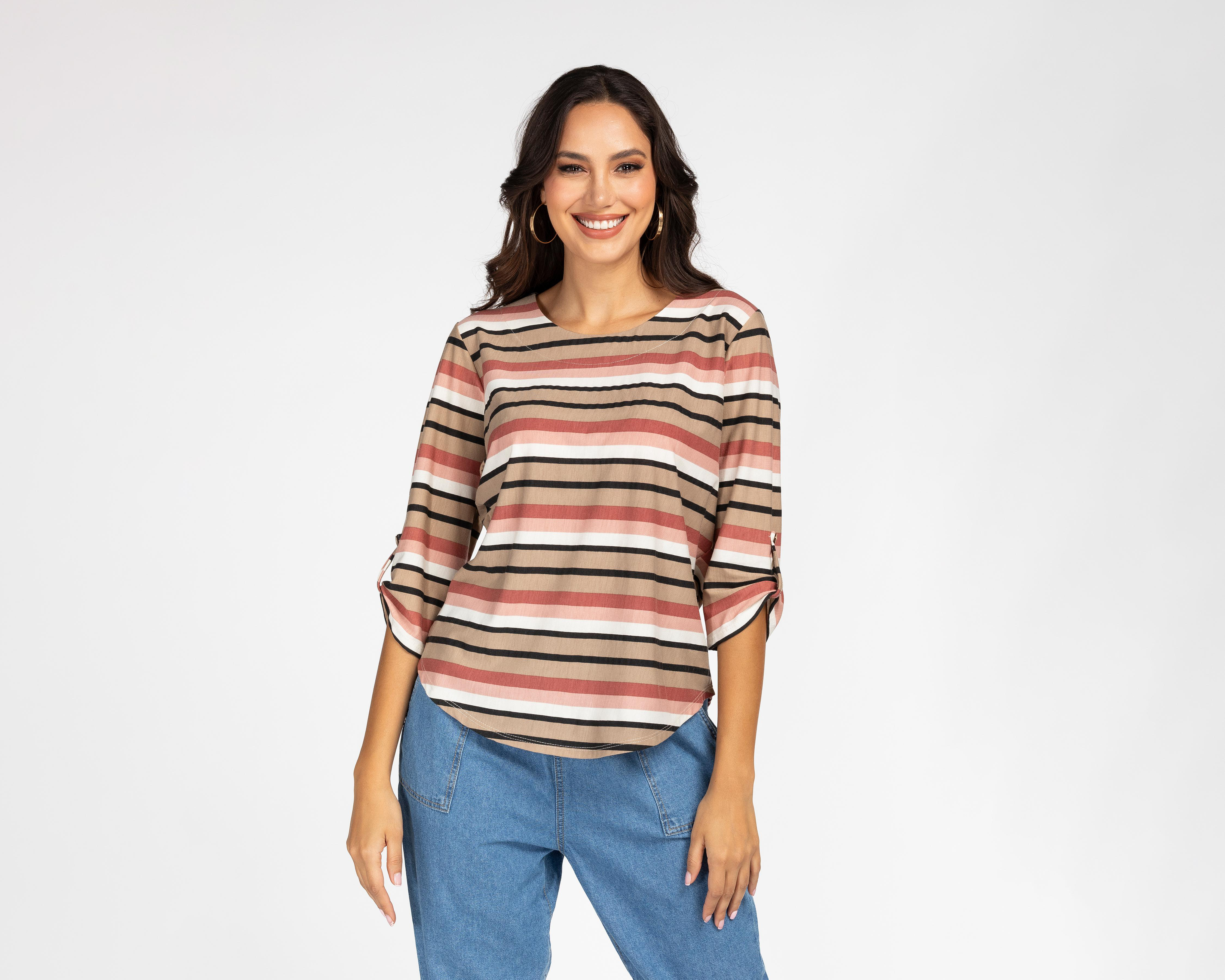 Foto 2 pulgar | Blusa Sahara a Rayas para Mujer