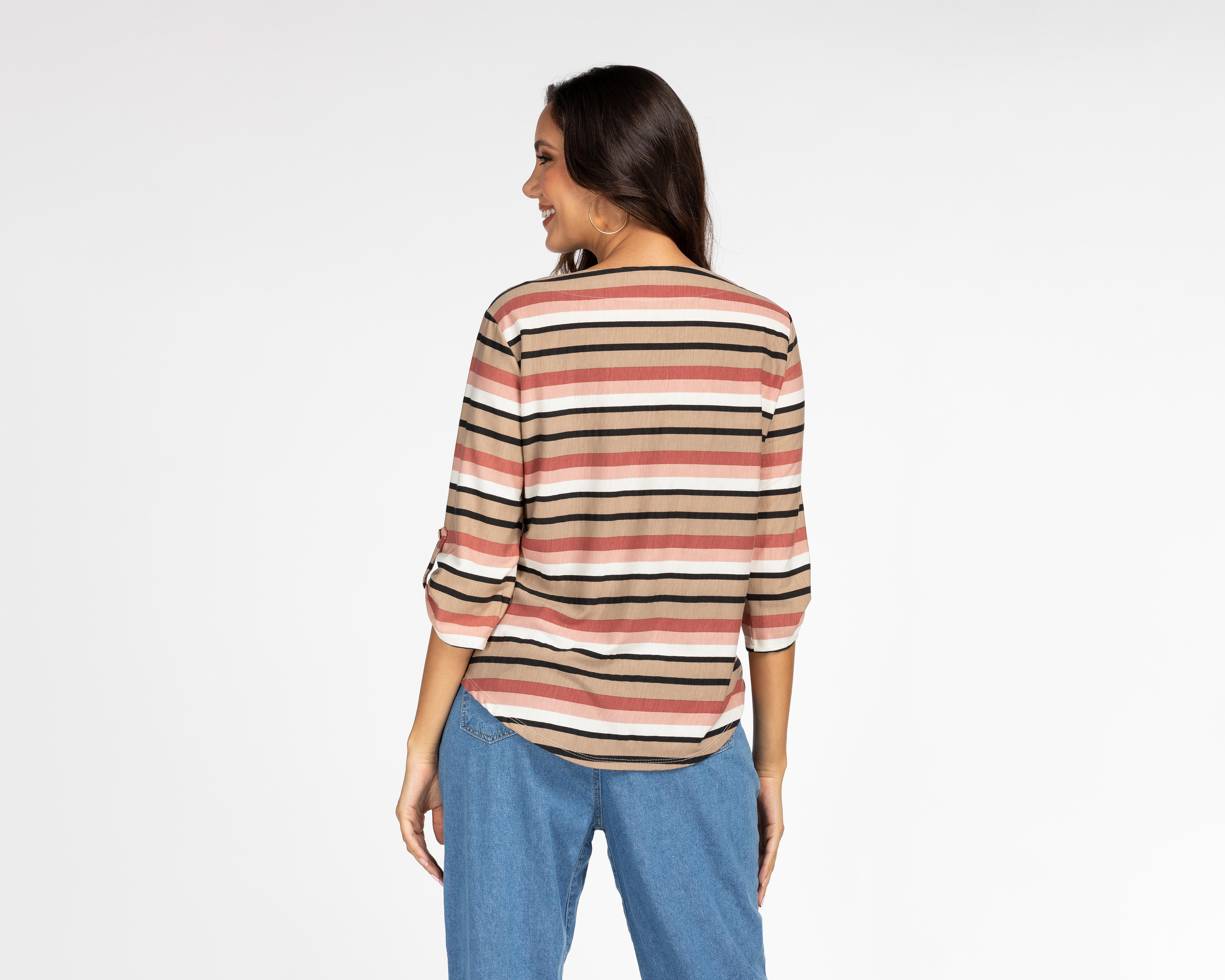 Foto 4 pulgar | Blusa Sahara a Rayas para Mujer