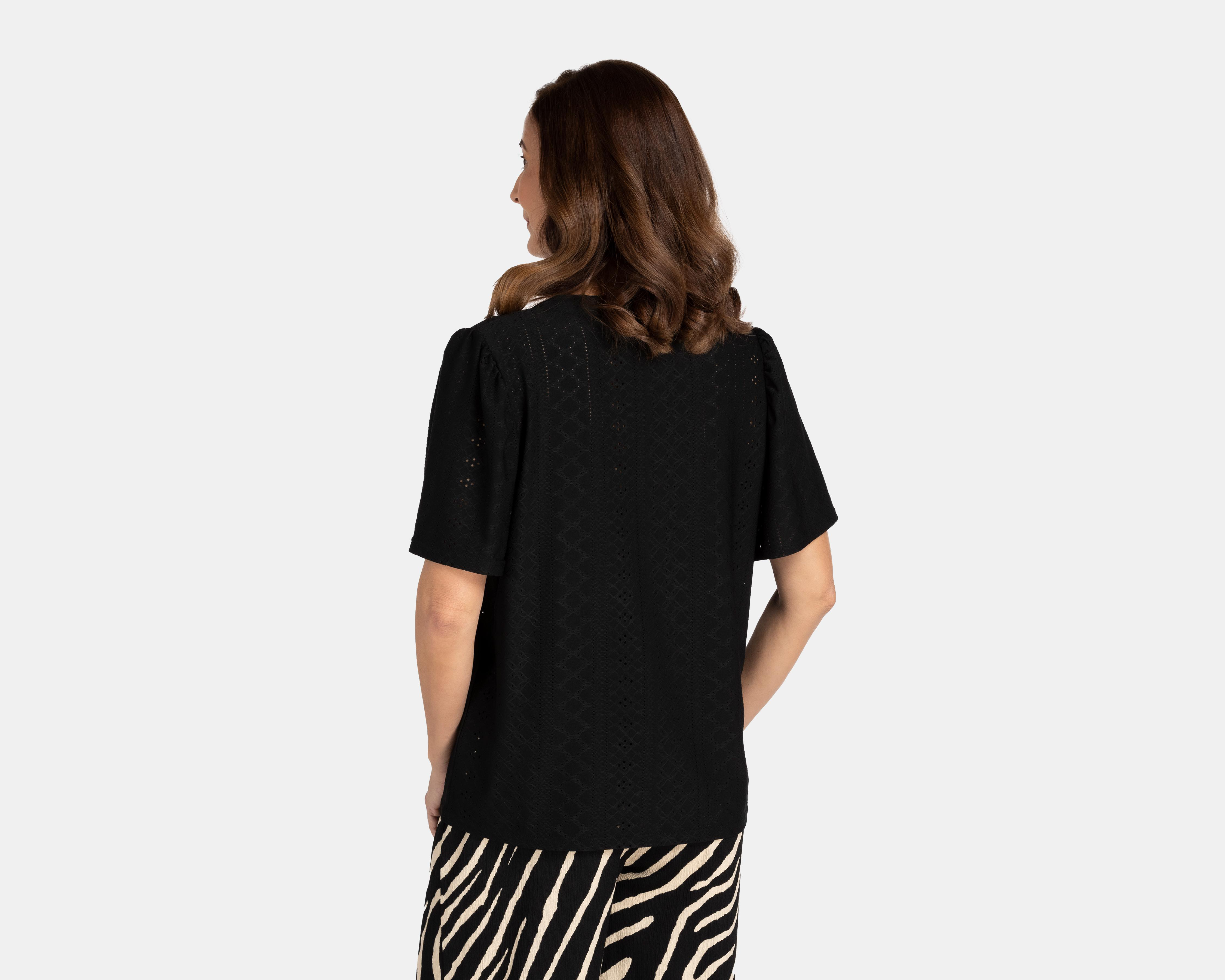 Foto 3 | Blusa Lady Sun Manga Corta Negra