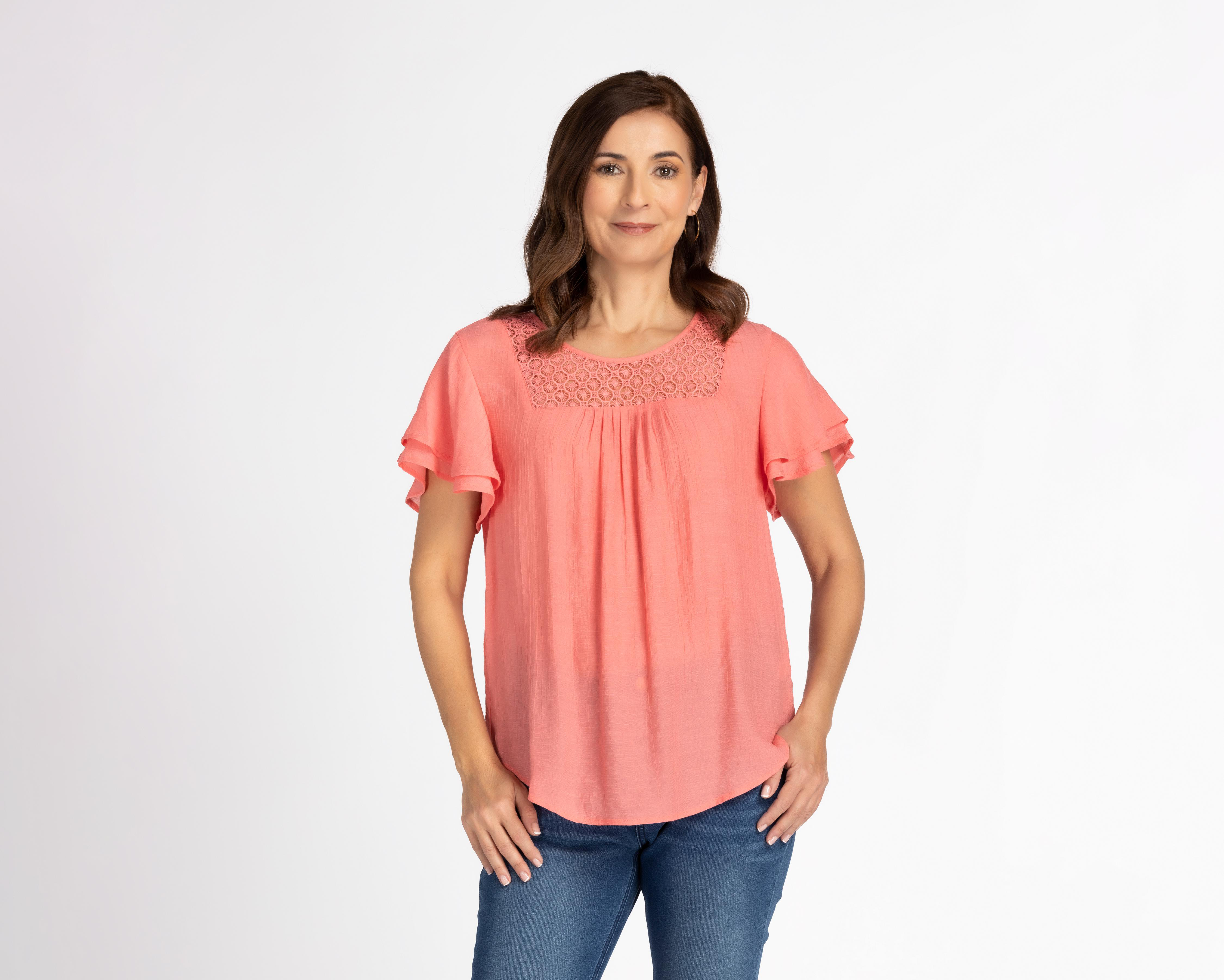 Foto 1 | Blusa Lady Sun Salmón Manga Corta