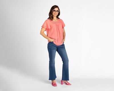 Foto 2 | Blusa Lady Sun Salmón Manga Corta