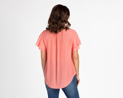 Foto 3 | Blusa Lady Sun Salmón Manga Corta