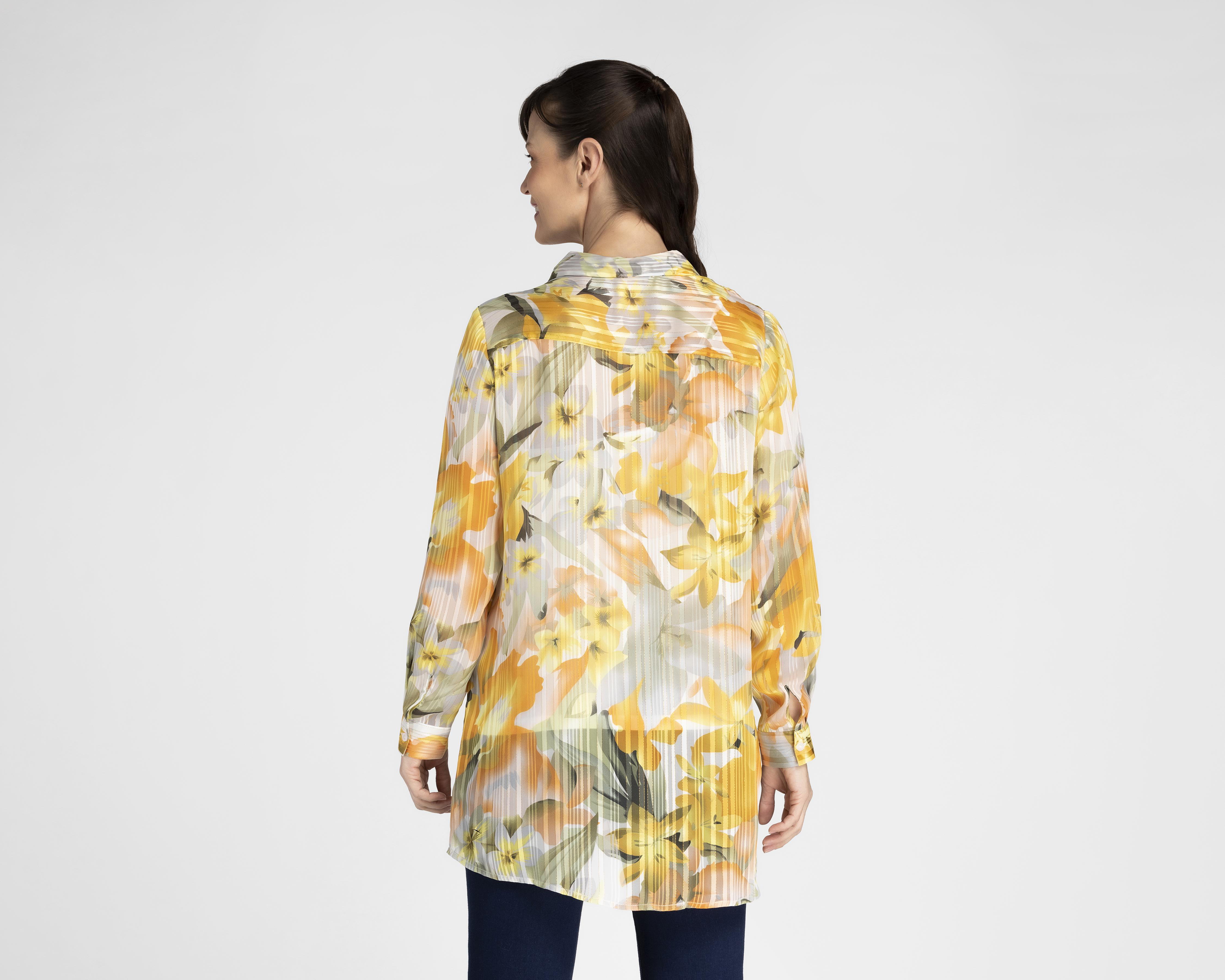 Foto 3 | Blusa Sahara Manga Larga con Botones