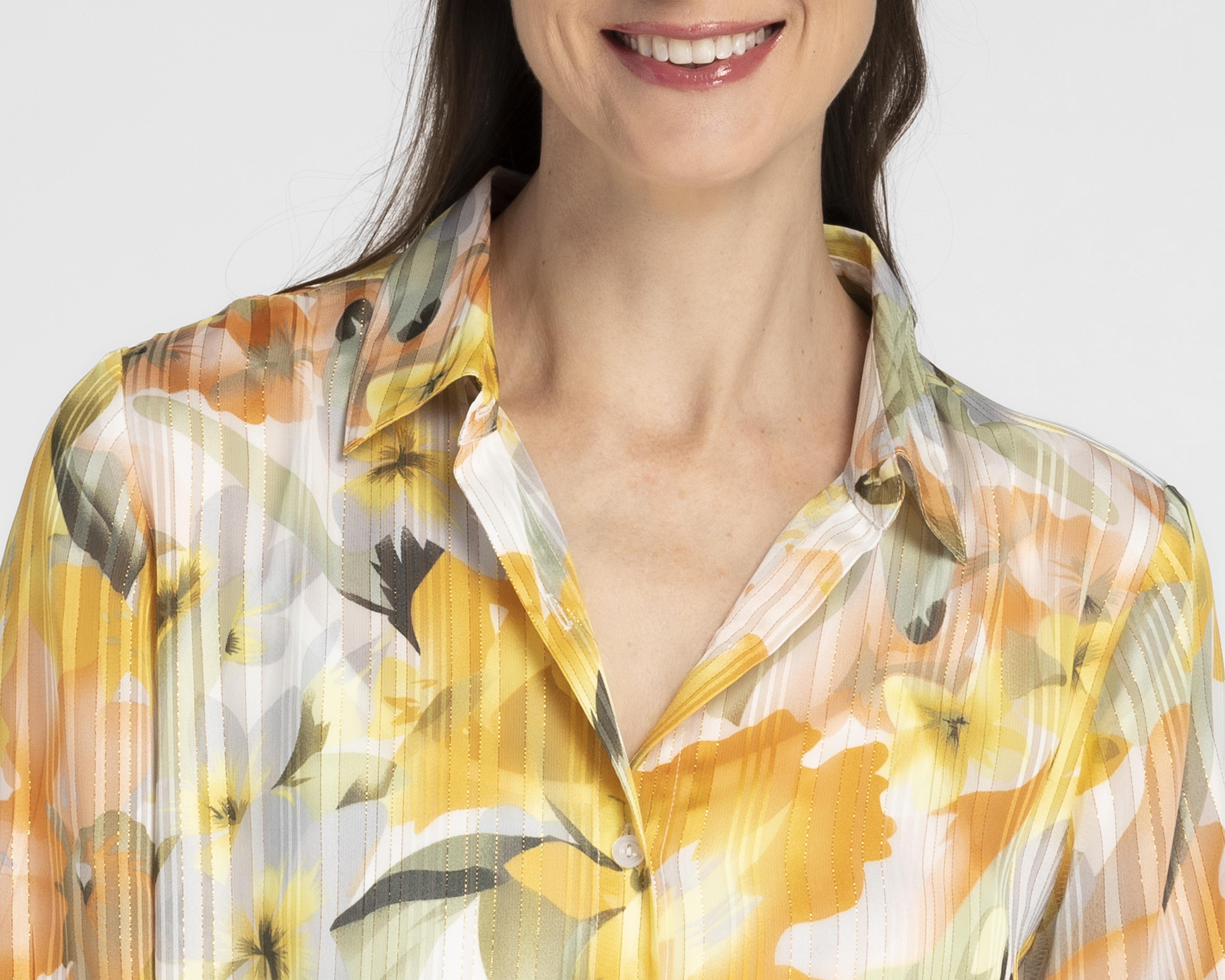 Foto 4 | Blusa Sahara Manga Larga con Botones