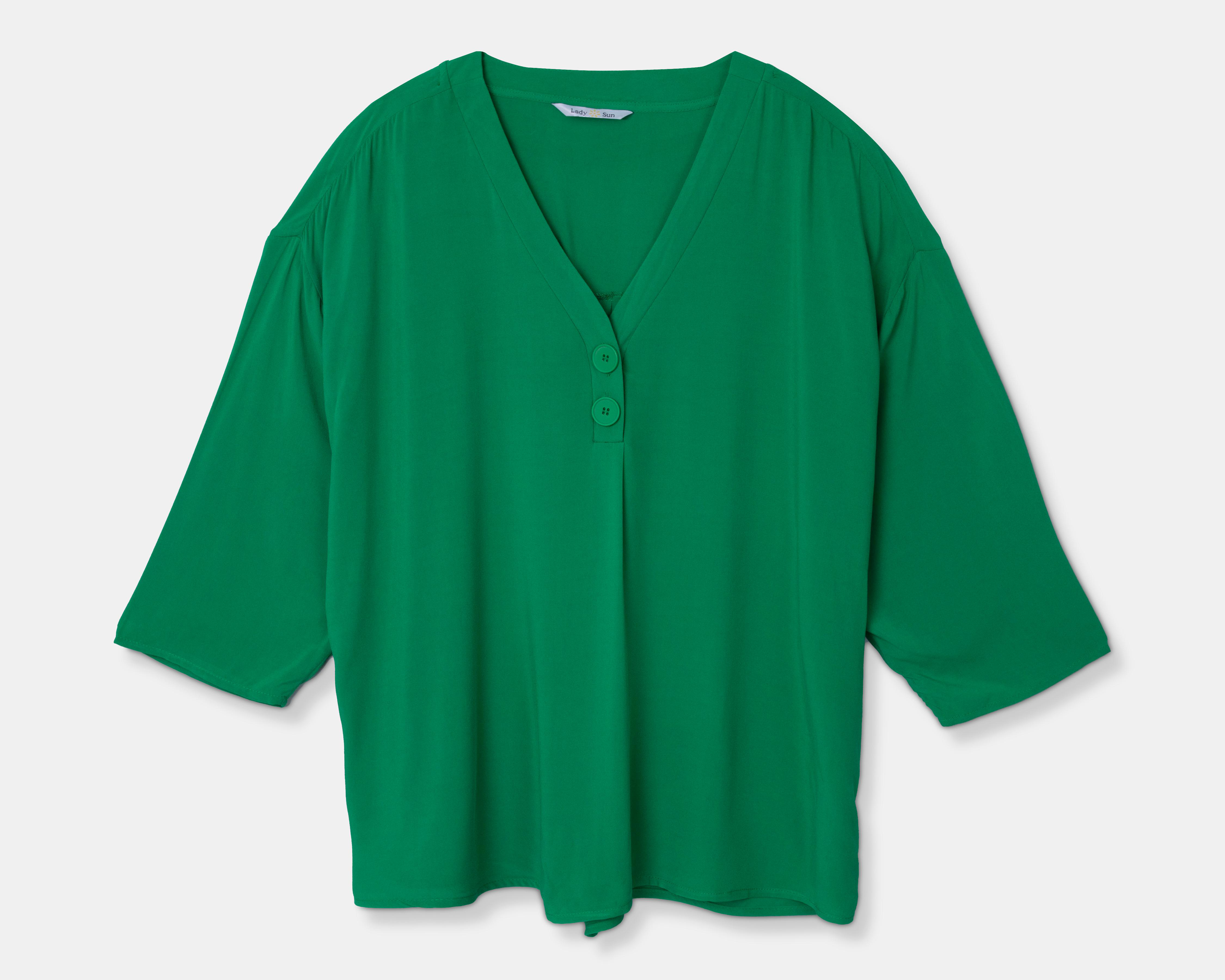 Blusa Lady Sun Manga 3/4 Verde