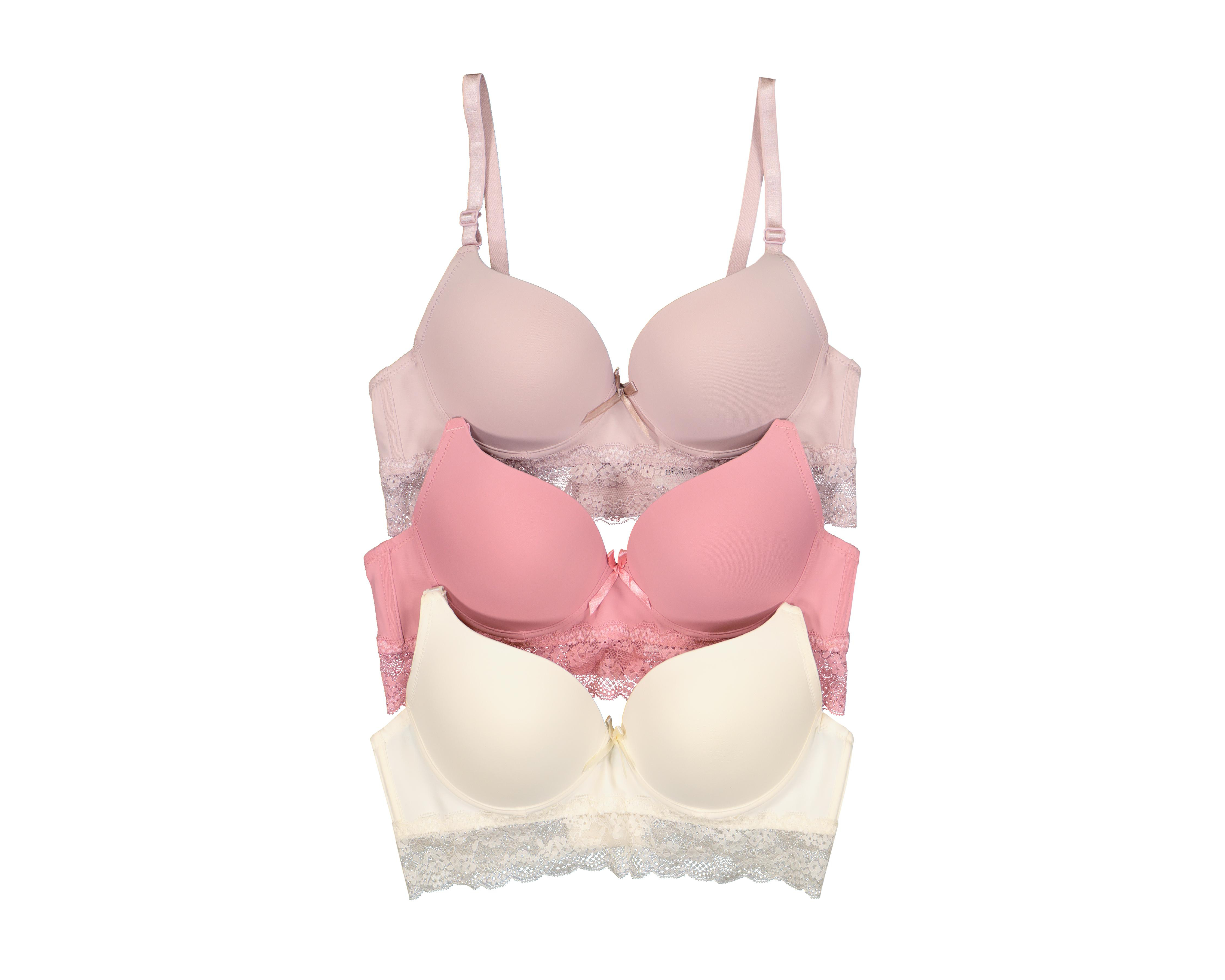 Foto 1 | Brasier con Encaje Beauty Secret copa Completa para Mujer 3 Pack
