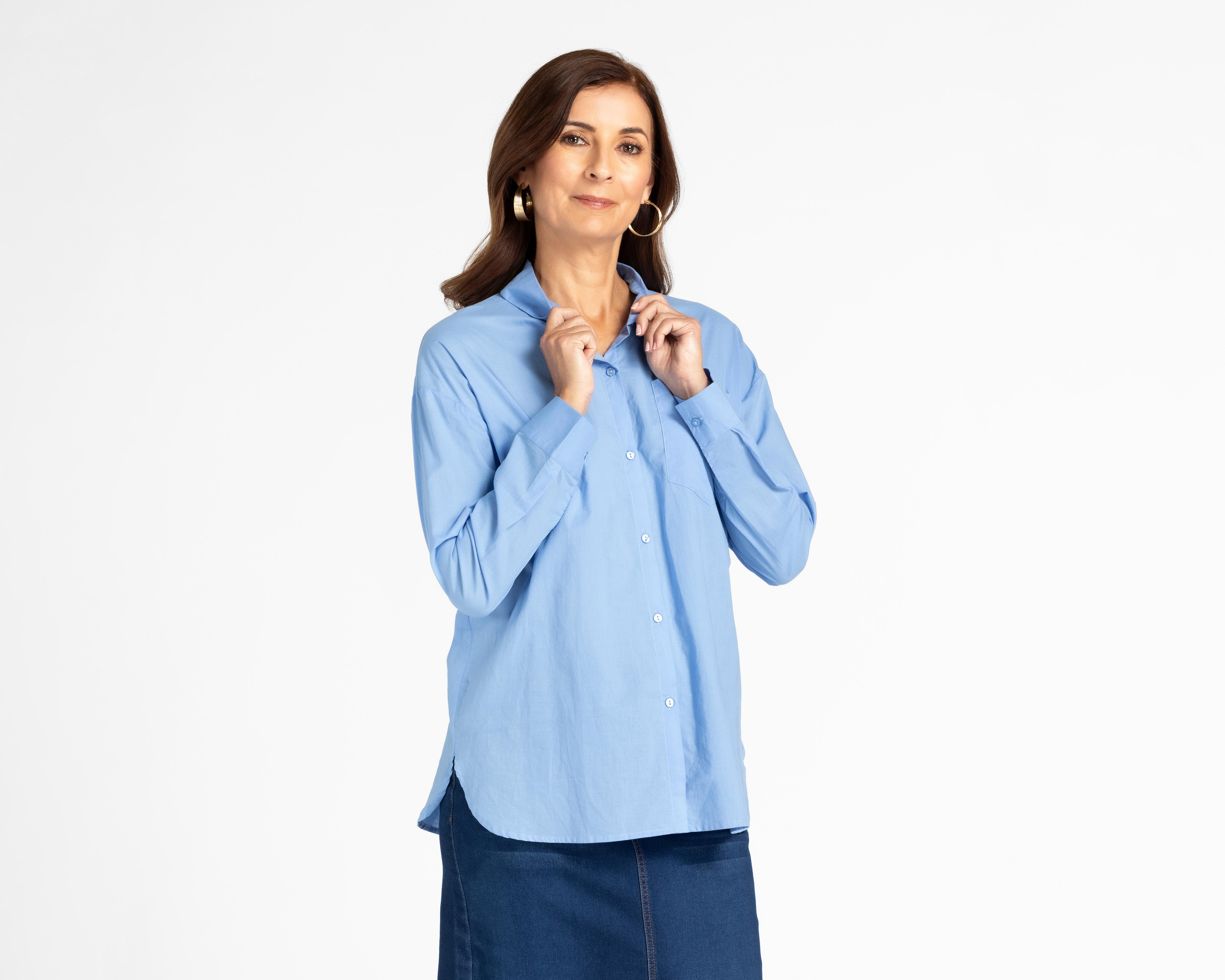 Blusa Sahara Manga Larga con Botones