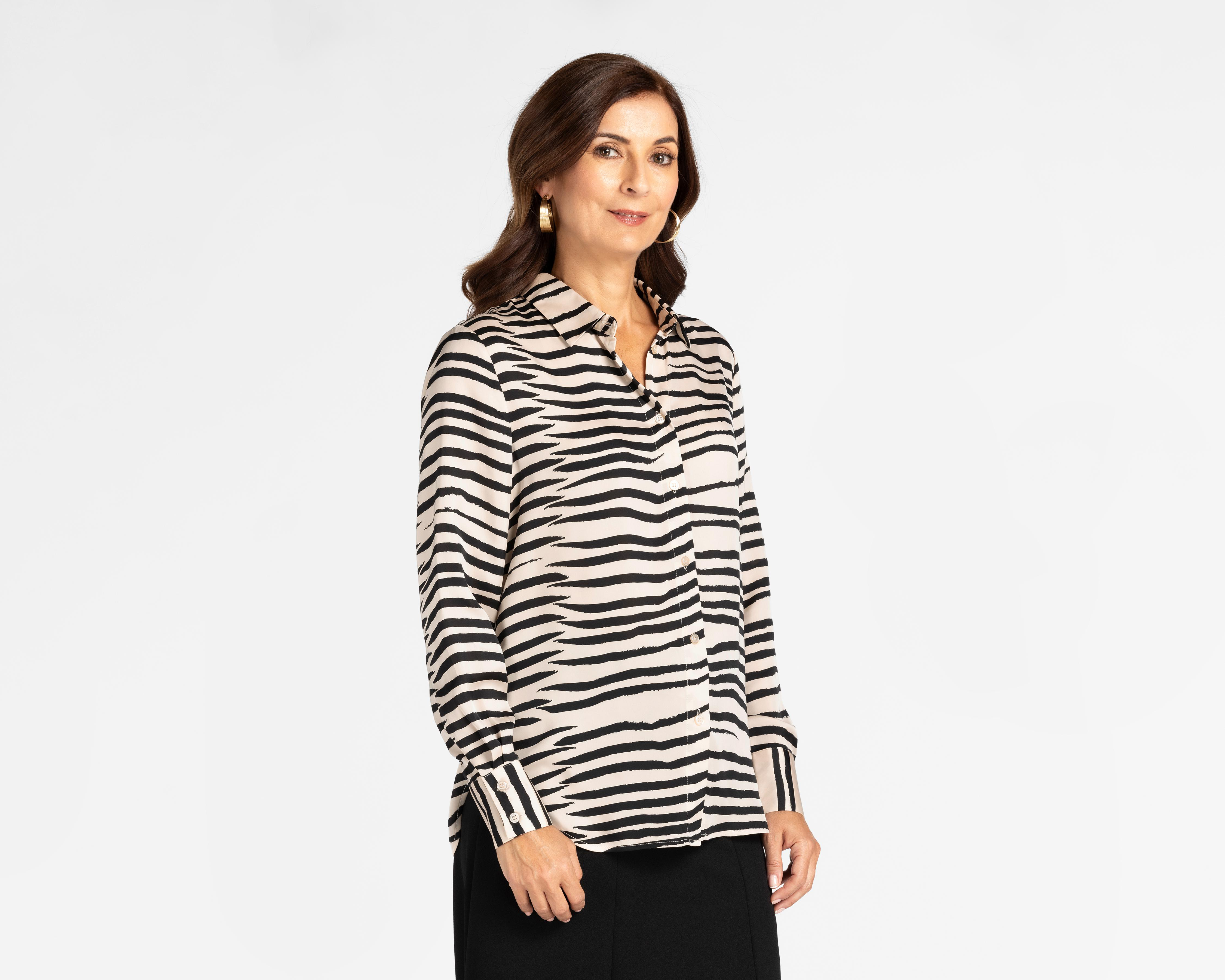 Blusa Sahara Manga Larga de Rayas