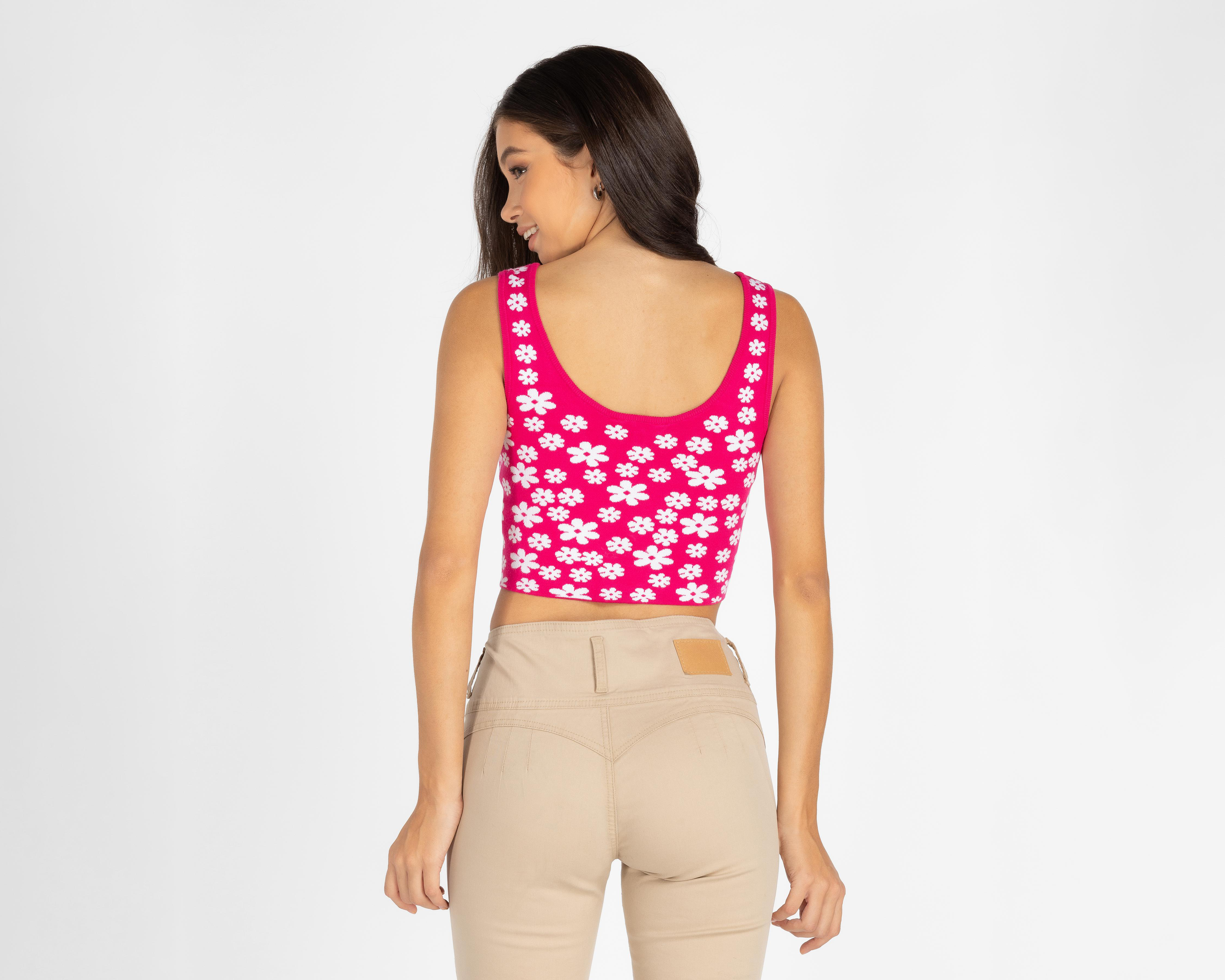 Foto 4 pulgar | Crop Top 18 Forever Floral sin Mangas