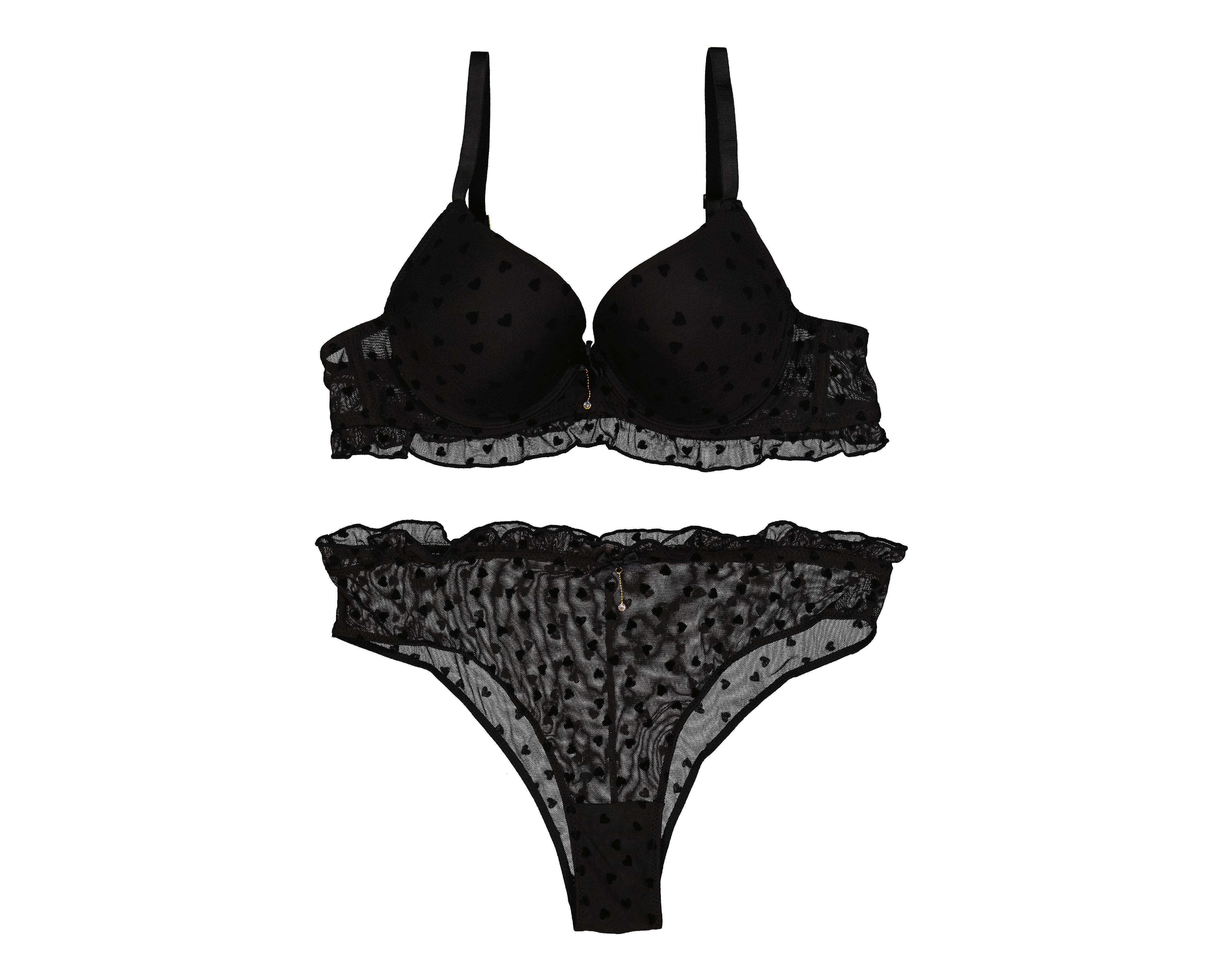 Coordinado de Encaje Copa Completa con Bikini Carnival