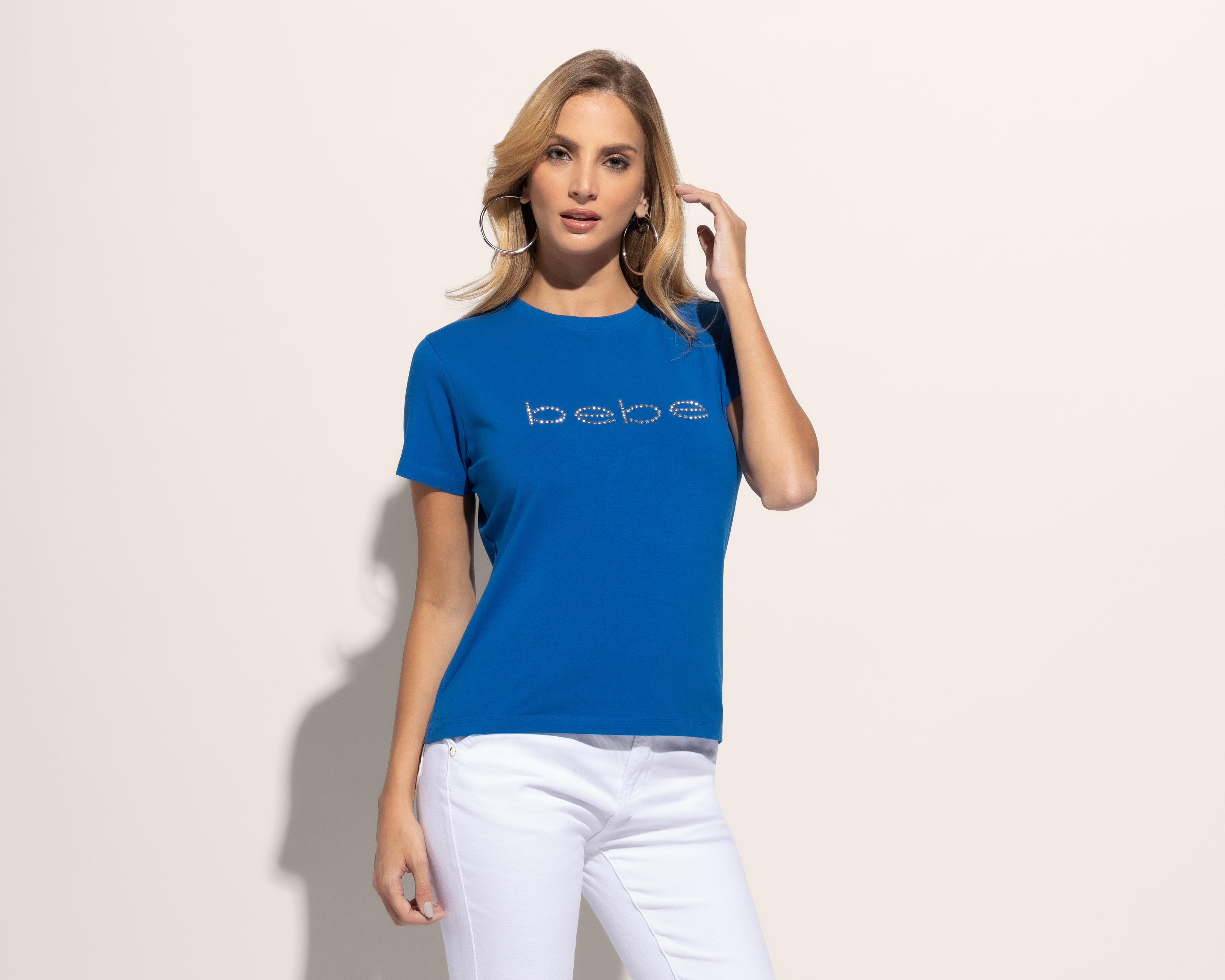 Foto 3 pulgar | Playera Bebe Manga Corta con Pedrería