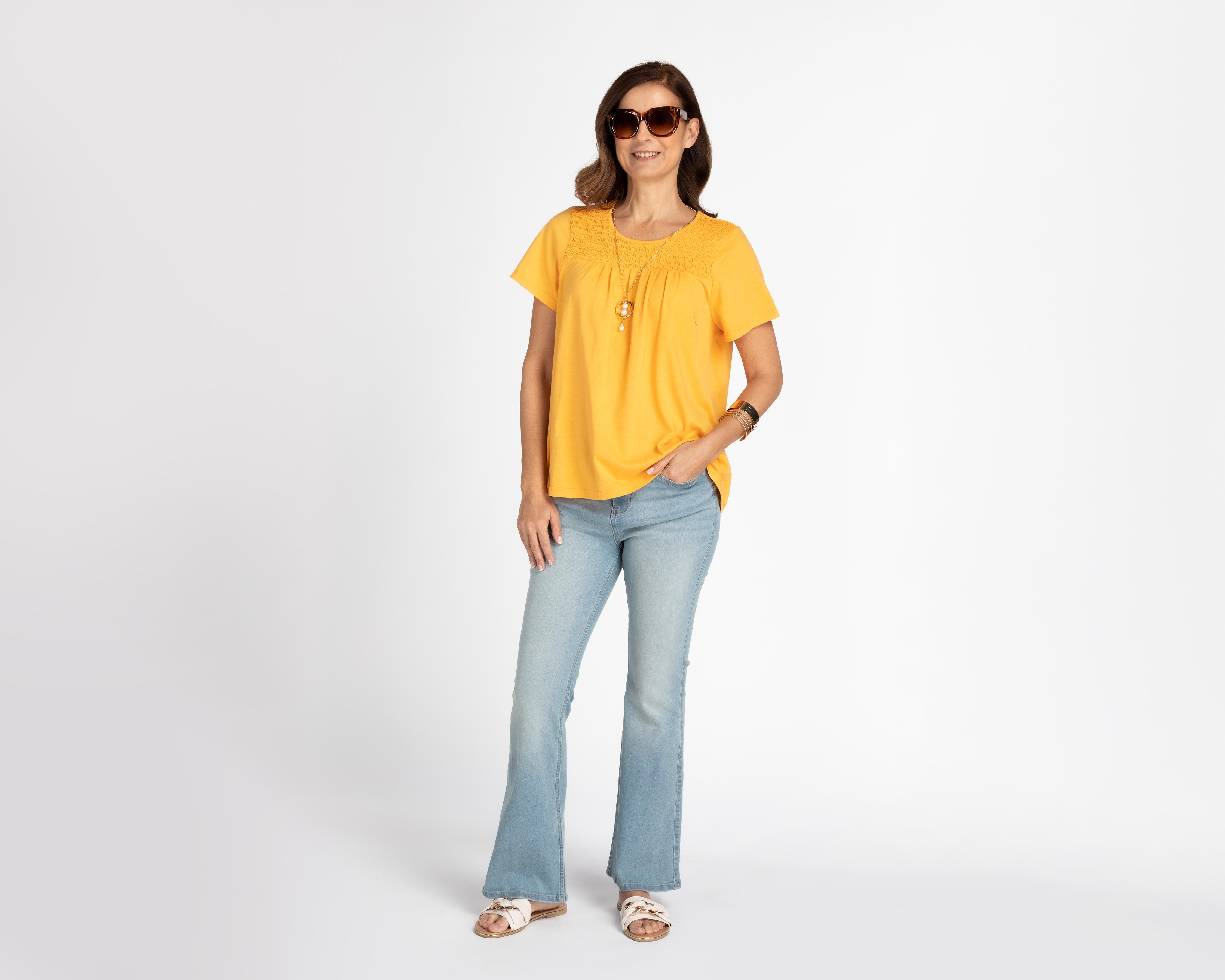 Foto 2 | Blusa Lady Sun Manga Corta Amarilla