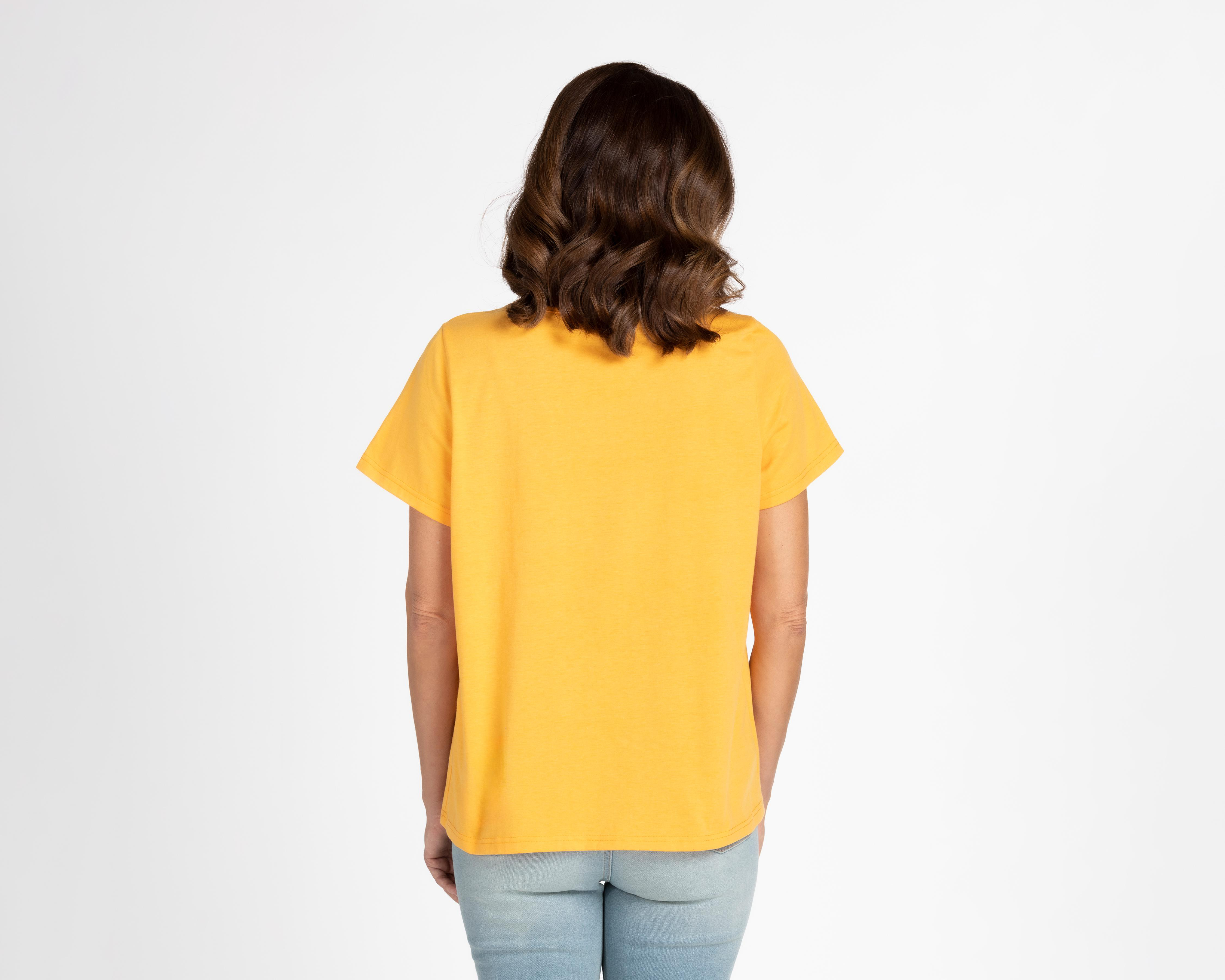 Foto 4 pulgar | Blusa Lady Sun Manga Corta Amarilla