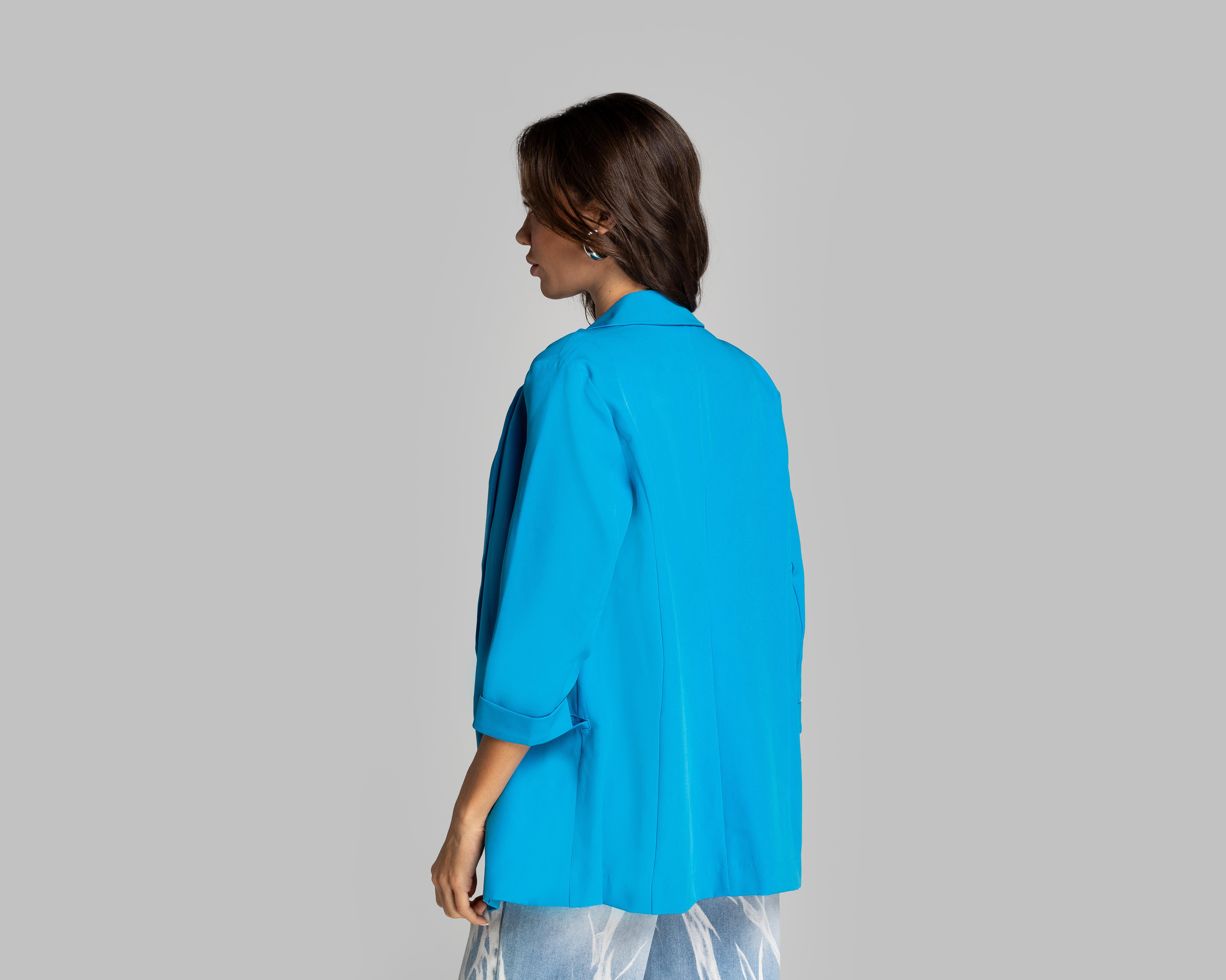 Foto 4 pulgar | Blazer Thinner Azul para Mujer