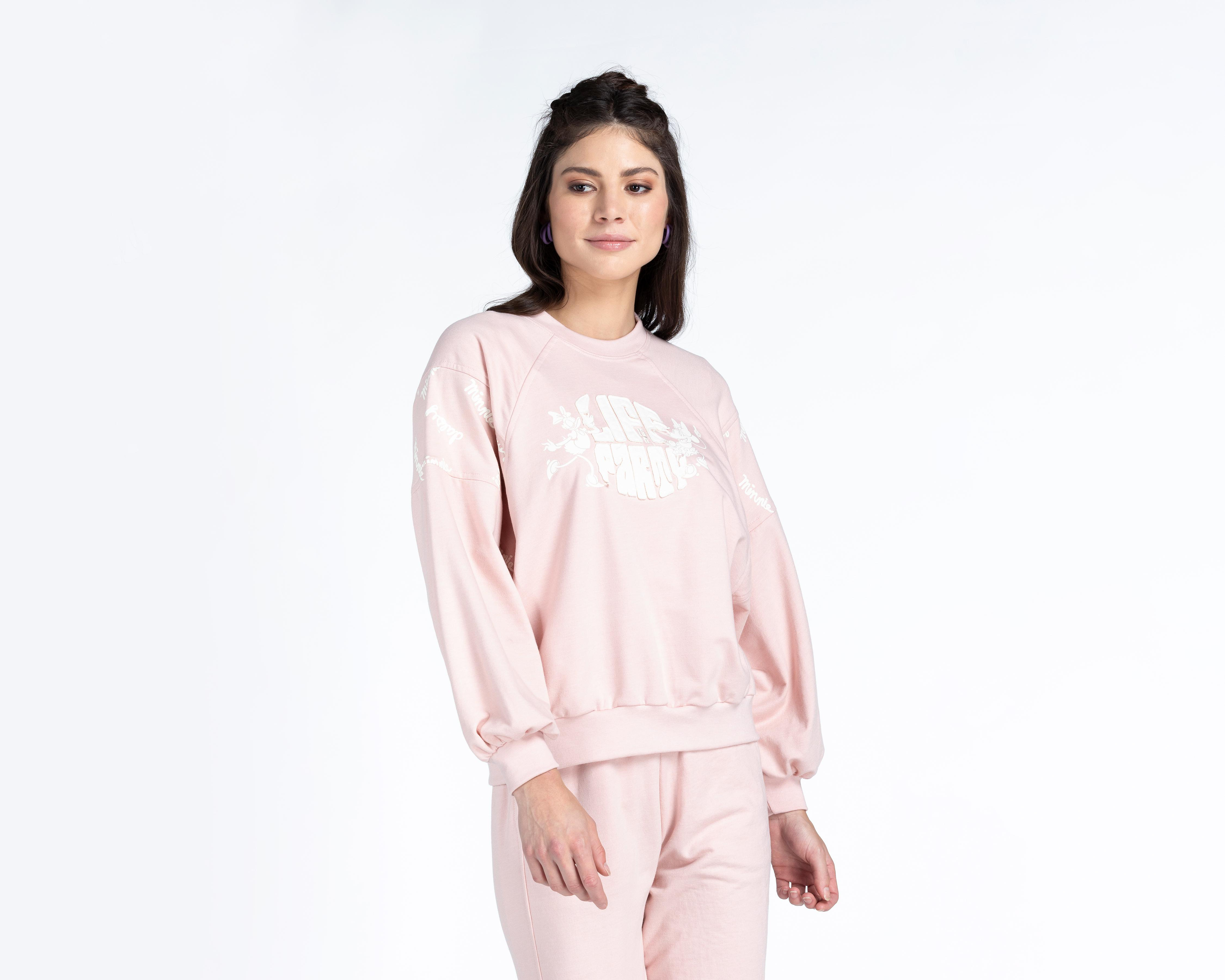 Foto 1 | Sudadera Oggi Rosa Cuello Redondo