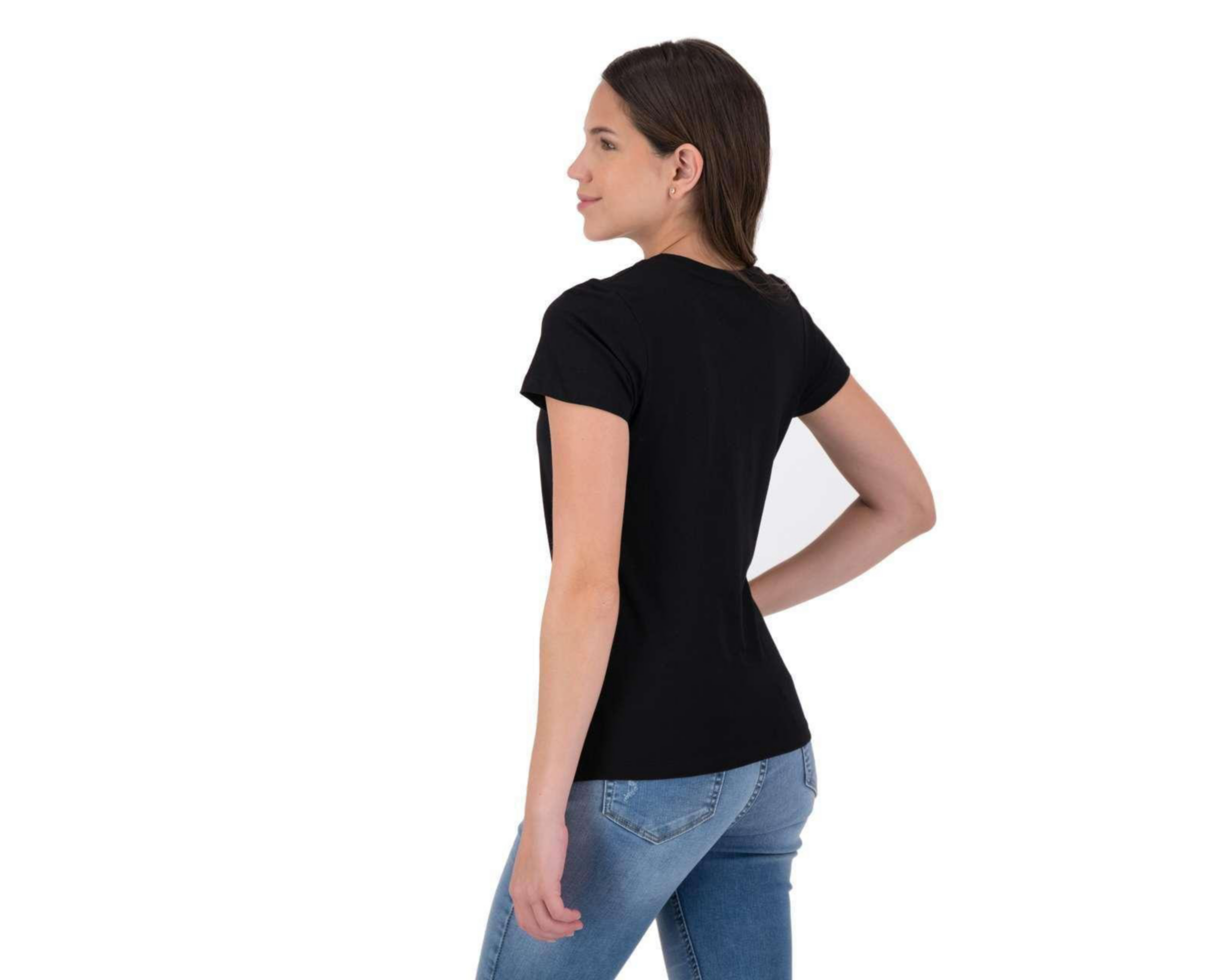 Foto 3 pulgar | Playera Thinner Negra Manga Corta