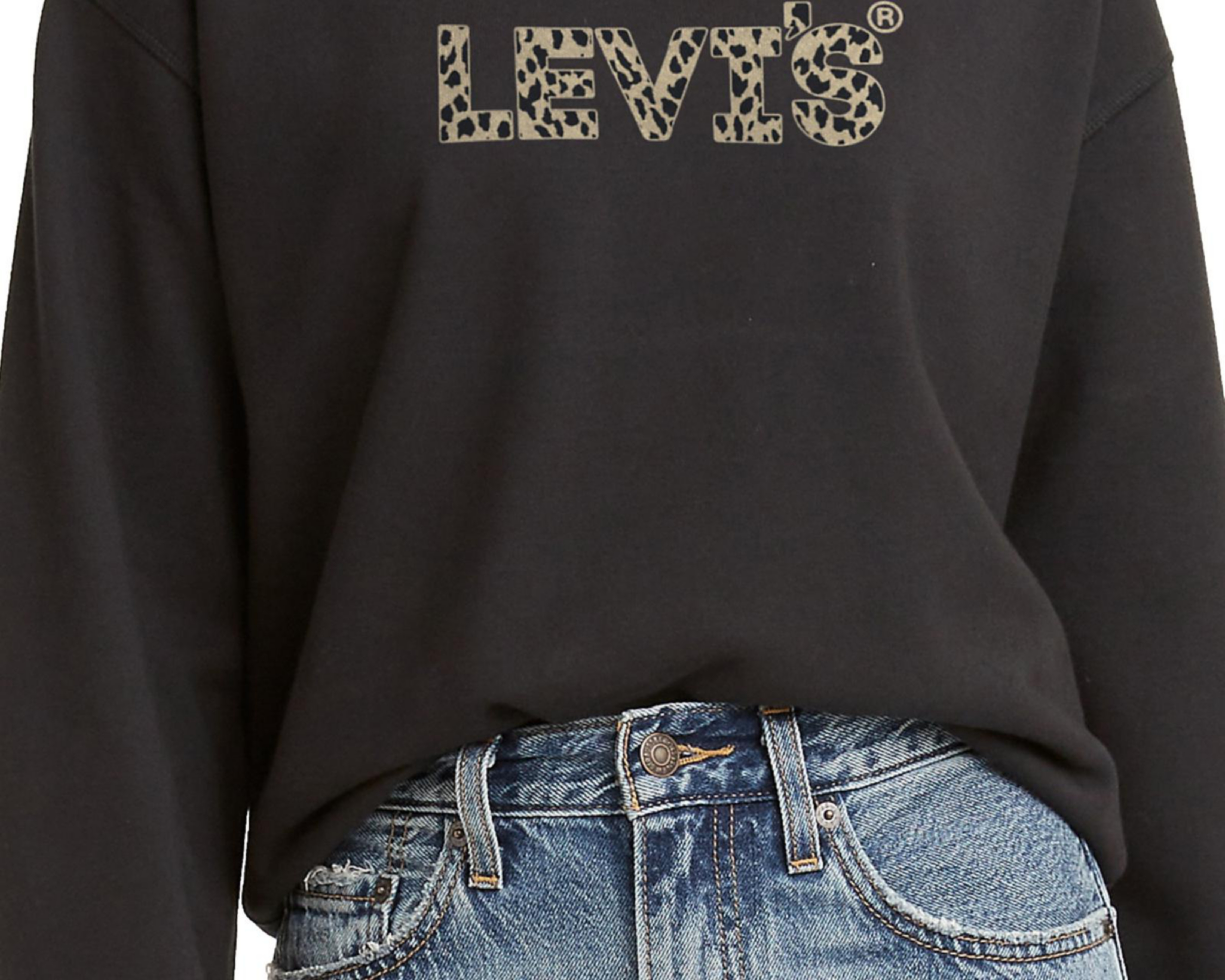 Foto 4 pulgar | Sudadera Levi's Negra Cuello Redondo