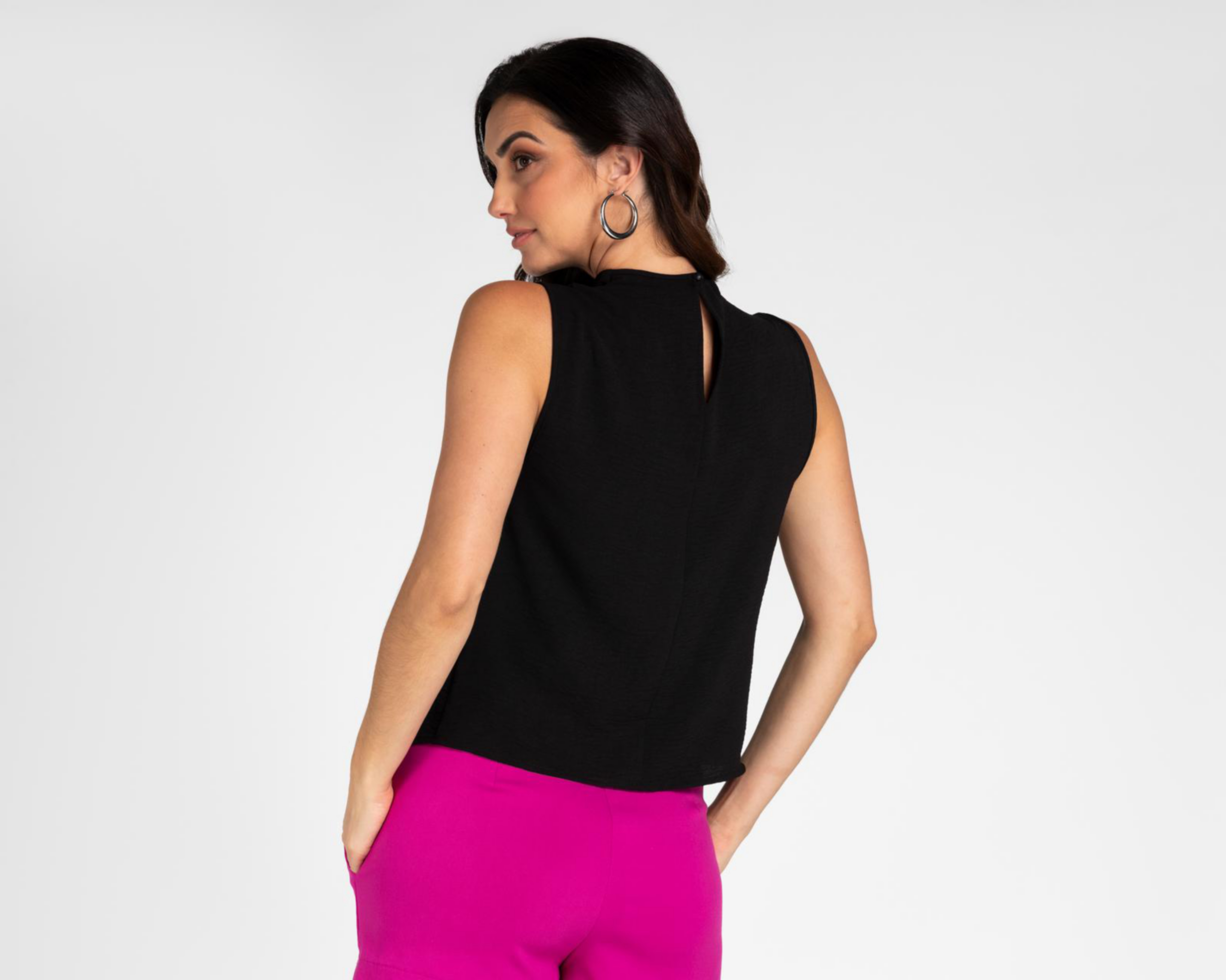 Foto 4 pulgar | Blusa Sahara Cuello Redondo Sin Mangas