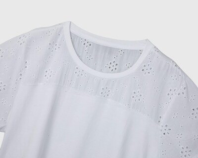 Foto 3 | Blusa Sahara Manga Corta Blanca