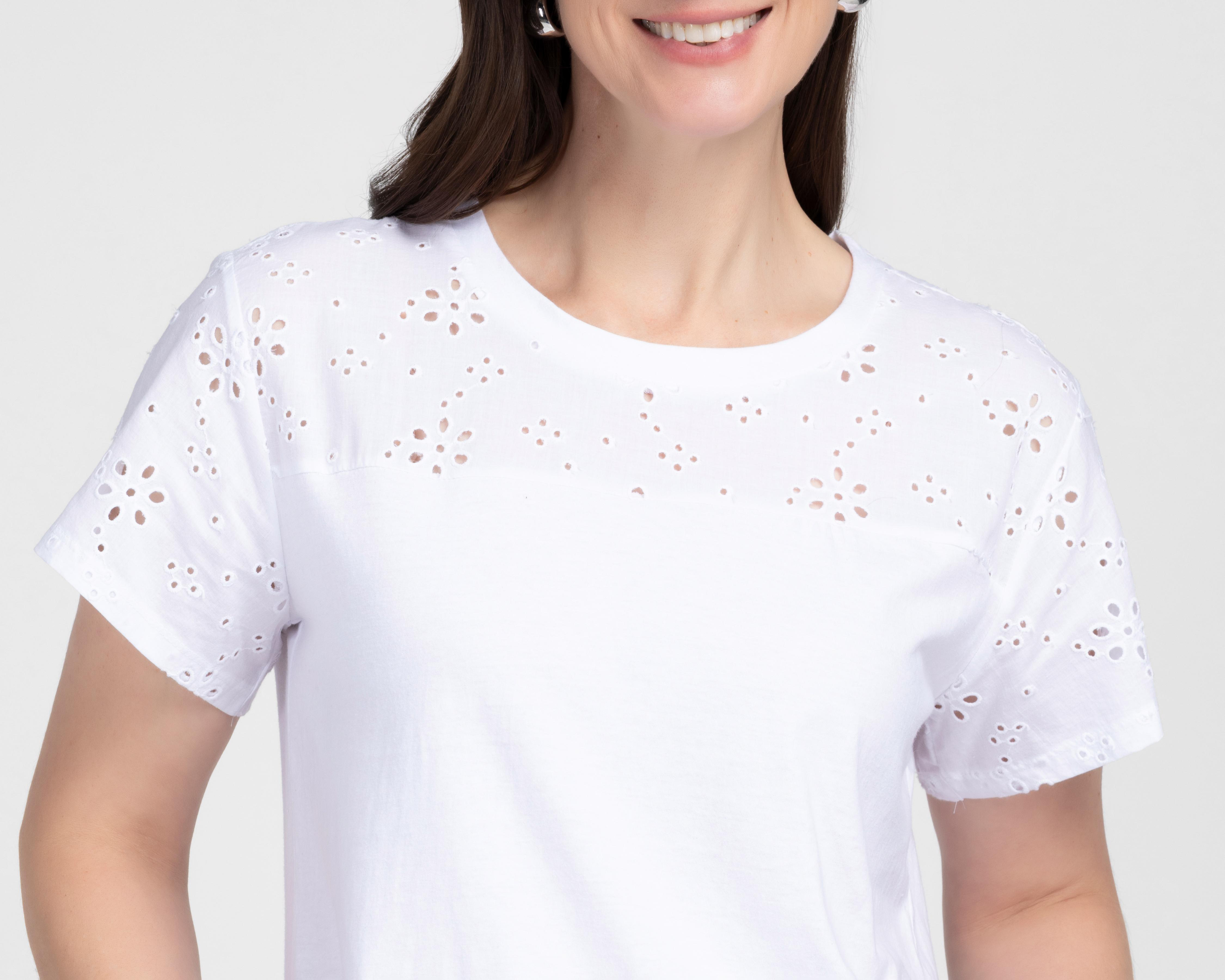 Foto 5 pulgar | Blusa Lady Sun Manga Corta Blanca