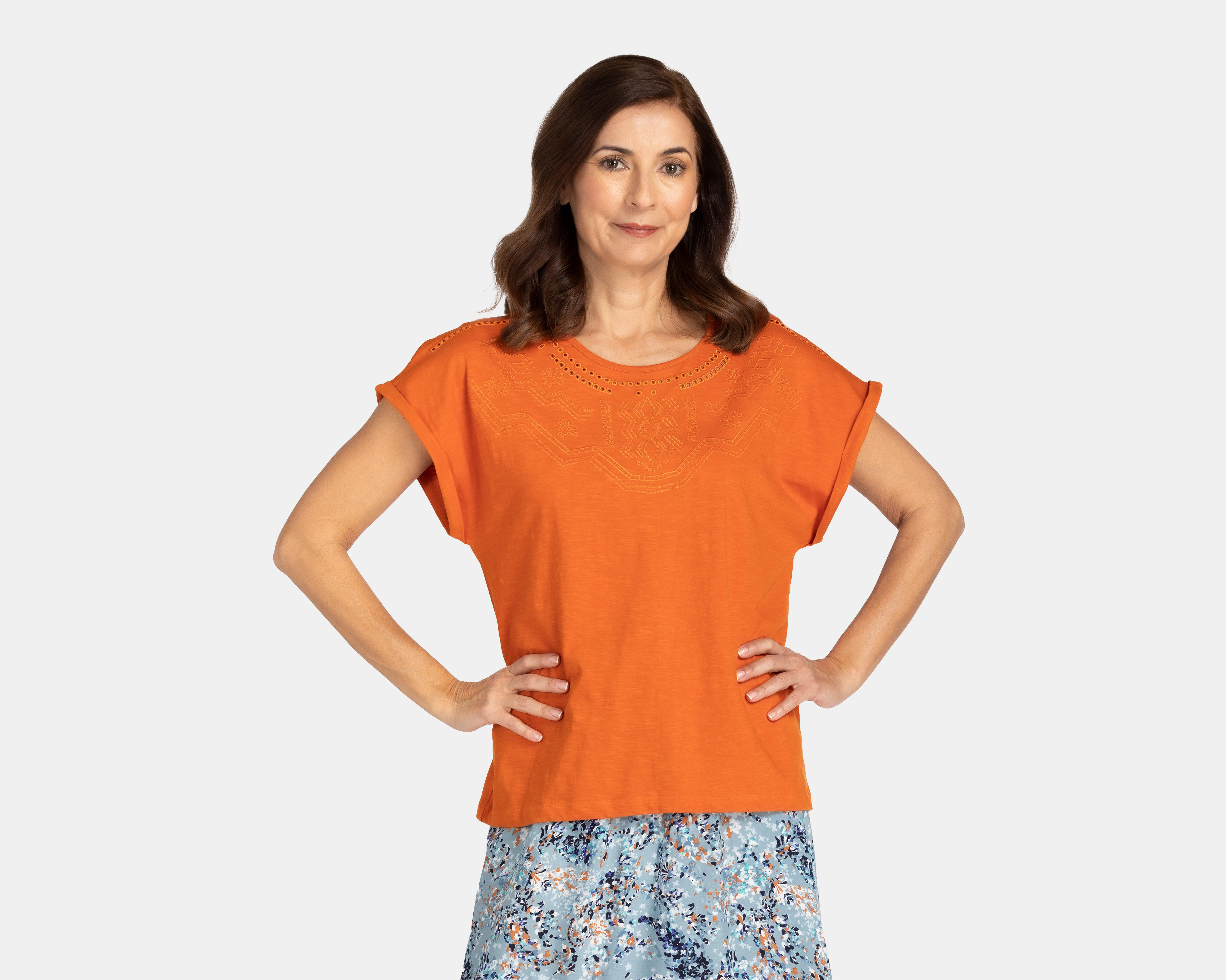Foto 1 | Blusa Lady Sun Manga Corta Anaranjada